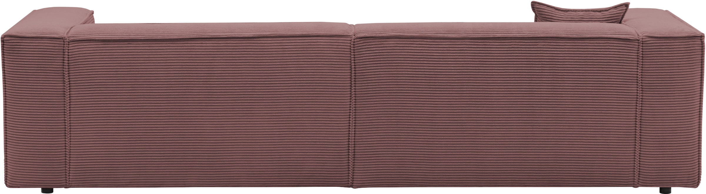 LeGer Home by Lena Gercke Ecksofa »PIARA Cord mit Kedernaht L-Form« wahlweise Ottomane rechts/links, schwarze Füße, bequemer Sitzkomfort