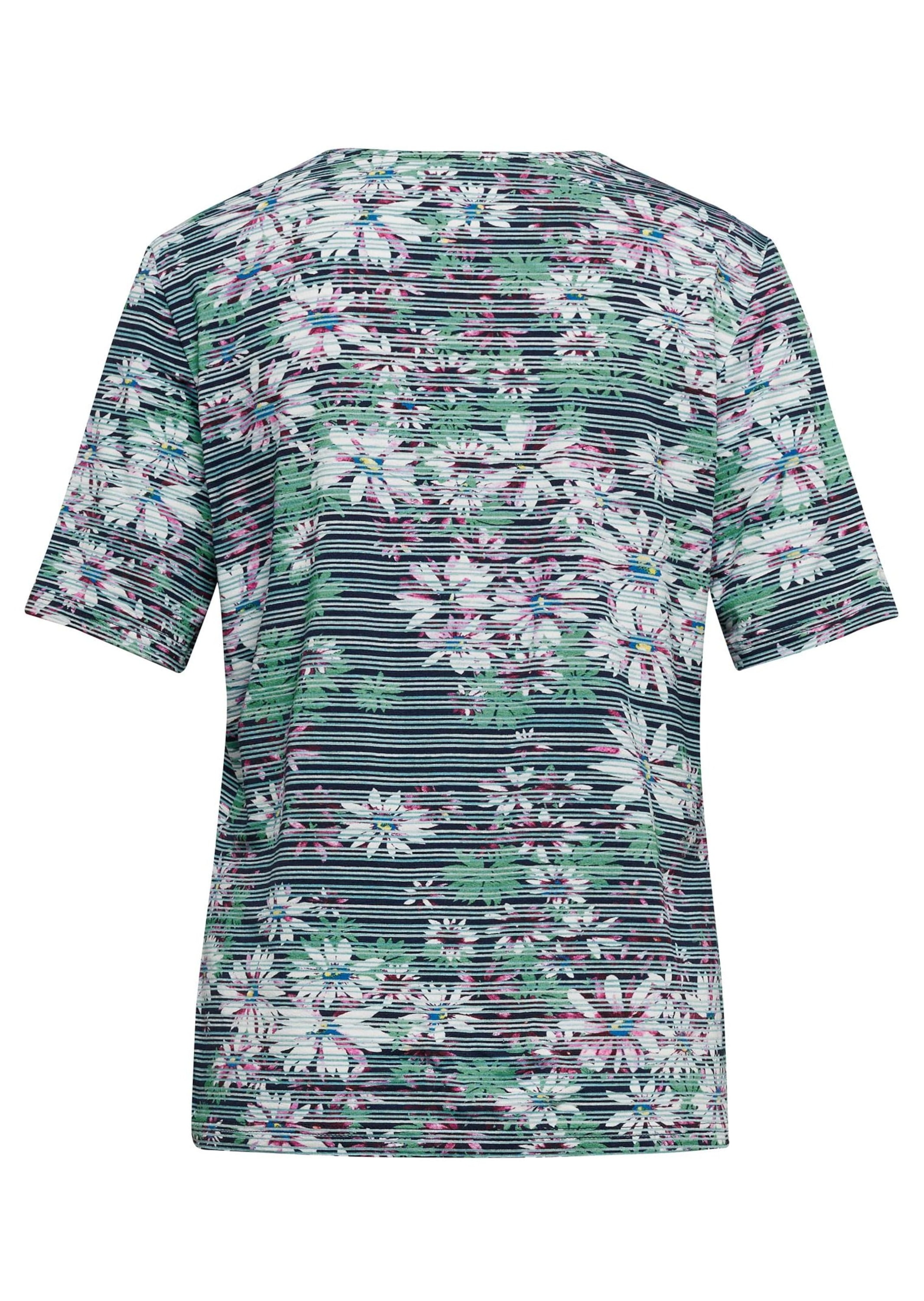 GOLDNER Print-Shirt »Bequemes Druckshirt in Blumen-Ringeloptik«