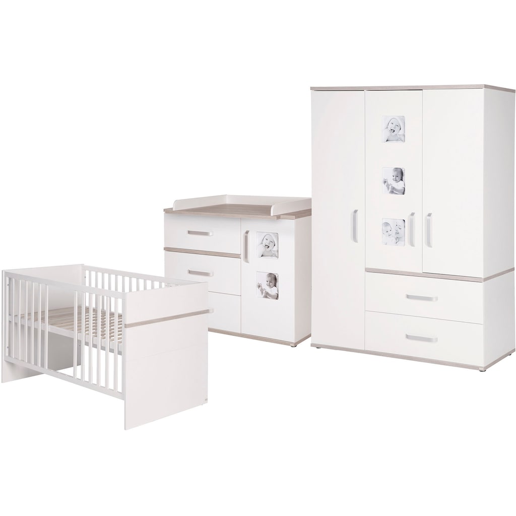 roba® Babyzimmer-Komplettset »Moritz«, (Set, 3 St., Kinderbett, Wickelkommode, Kleiderschrank)