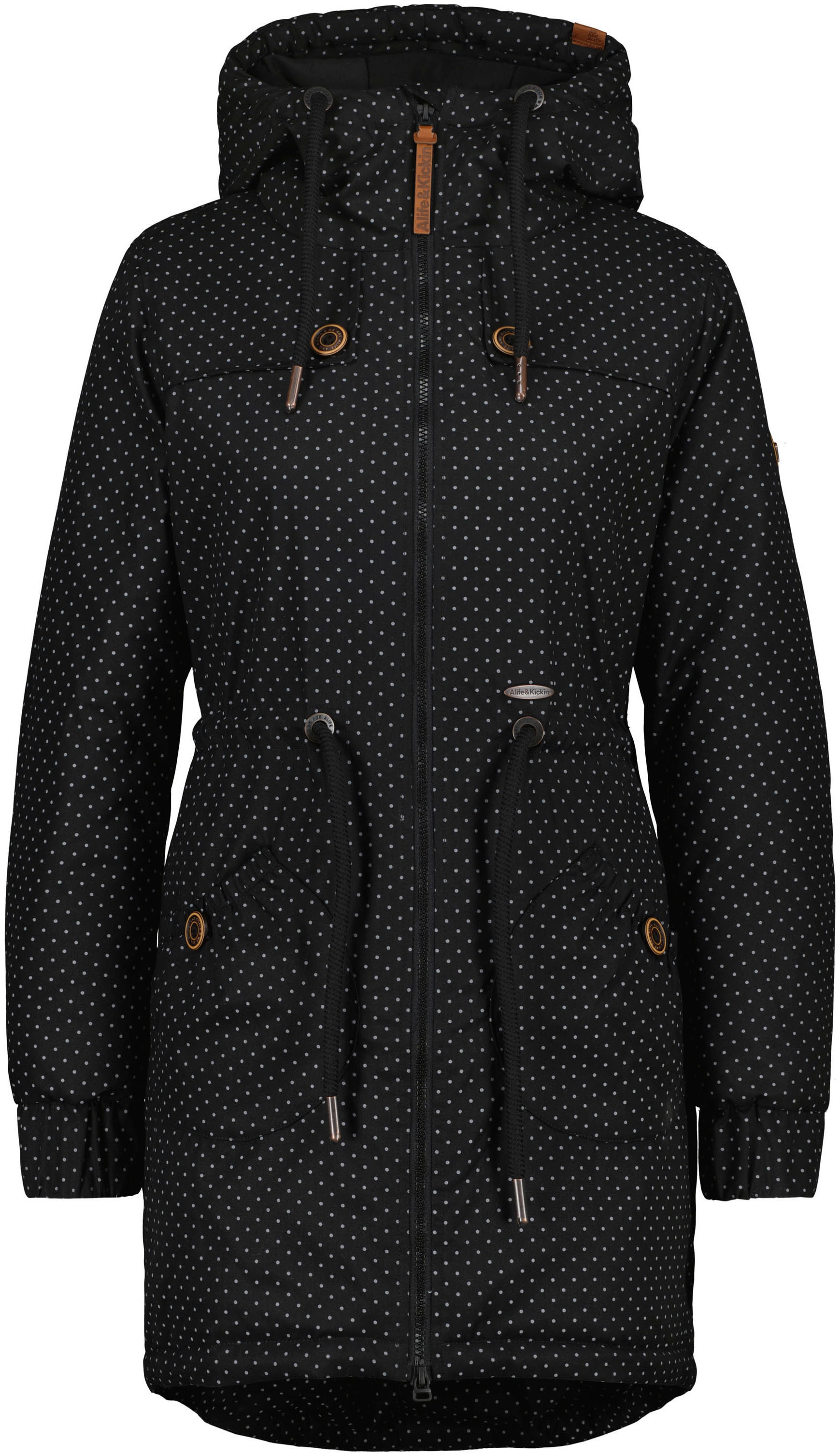 Alife & Kickin Outdoorjacke »CHARLOTTEAKB« mit Kapuze gefütterter Parka, Kapuzenjacke durch Bindeband tailliert