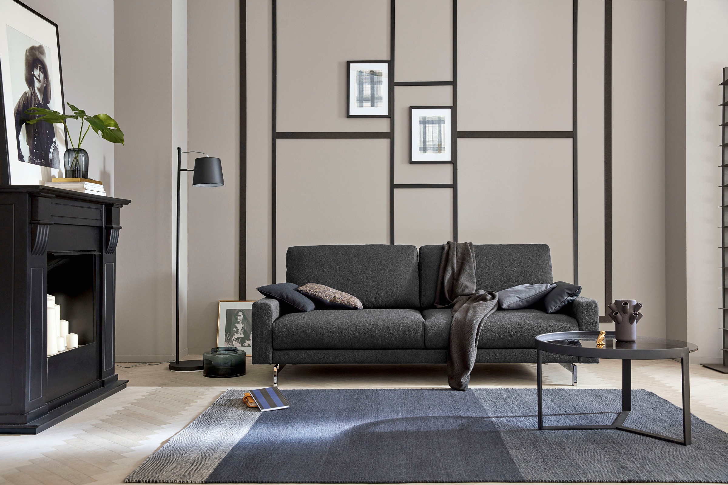 Creation BY ROLF BENZ 3-Sitzer »CR.450, Designsofa, Loungesofa«, Armlehne niedrig, Fuß chromfarben glänzend, Breite 204 cm