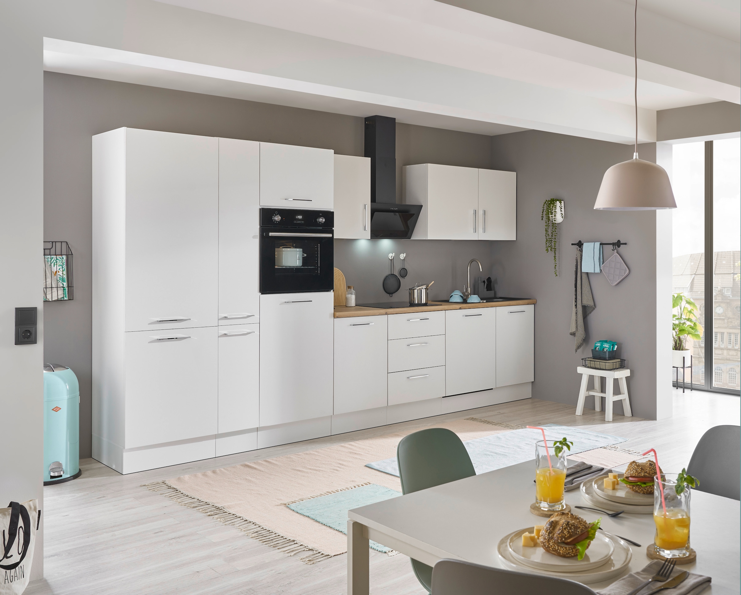 BASIC by Balculina Küchenzeile »Turin«, Breite 370 cm, wahlweise mit E-Geräten