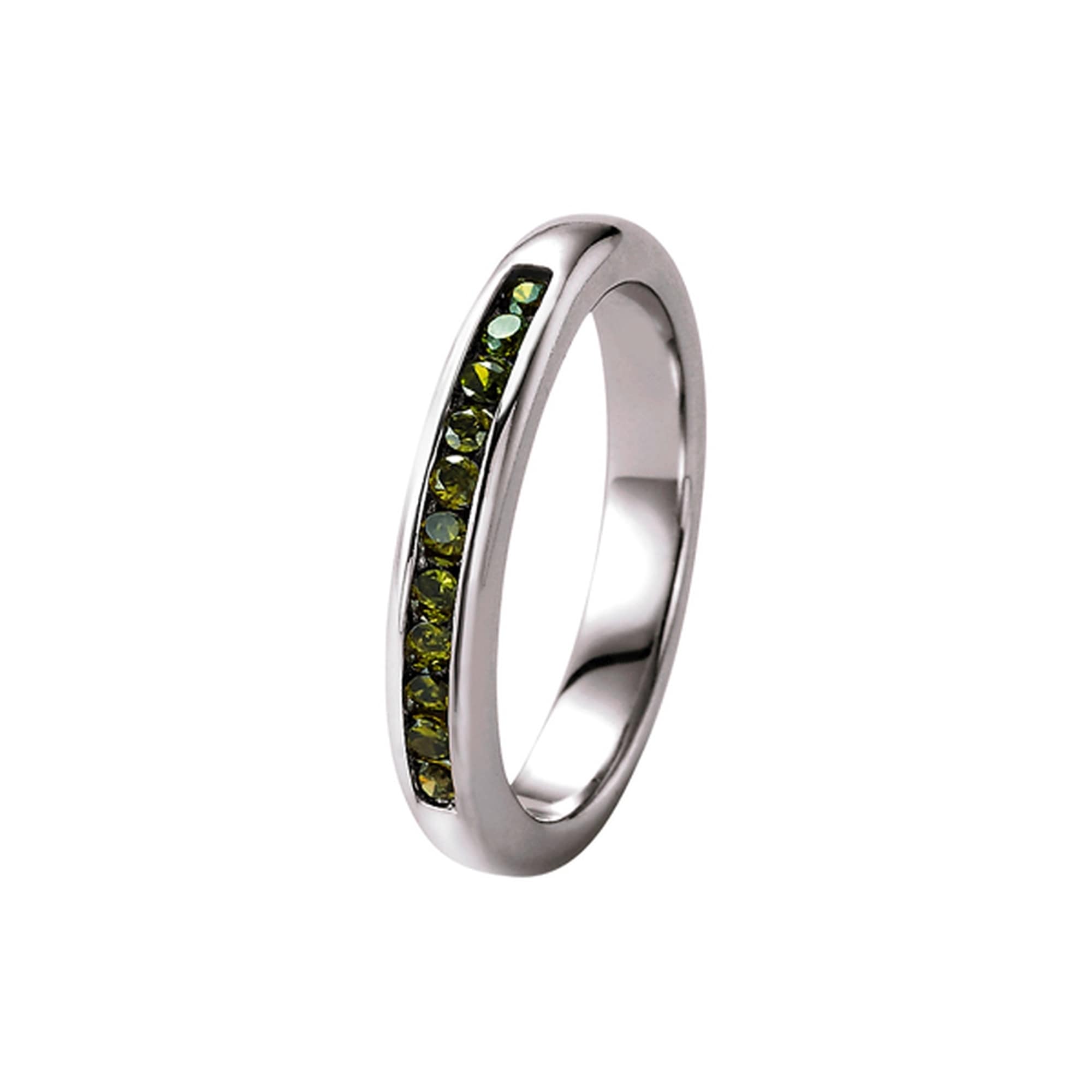 Silberring »Ring mit olivfarbigen Zirkonia, Silber 925«
