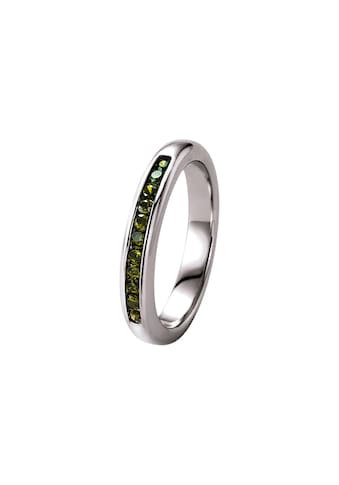 Silberring »Ring mit olivfarbigen Zirkonia, Silber 925«