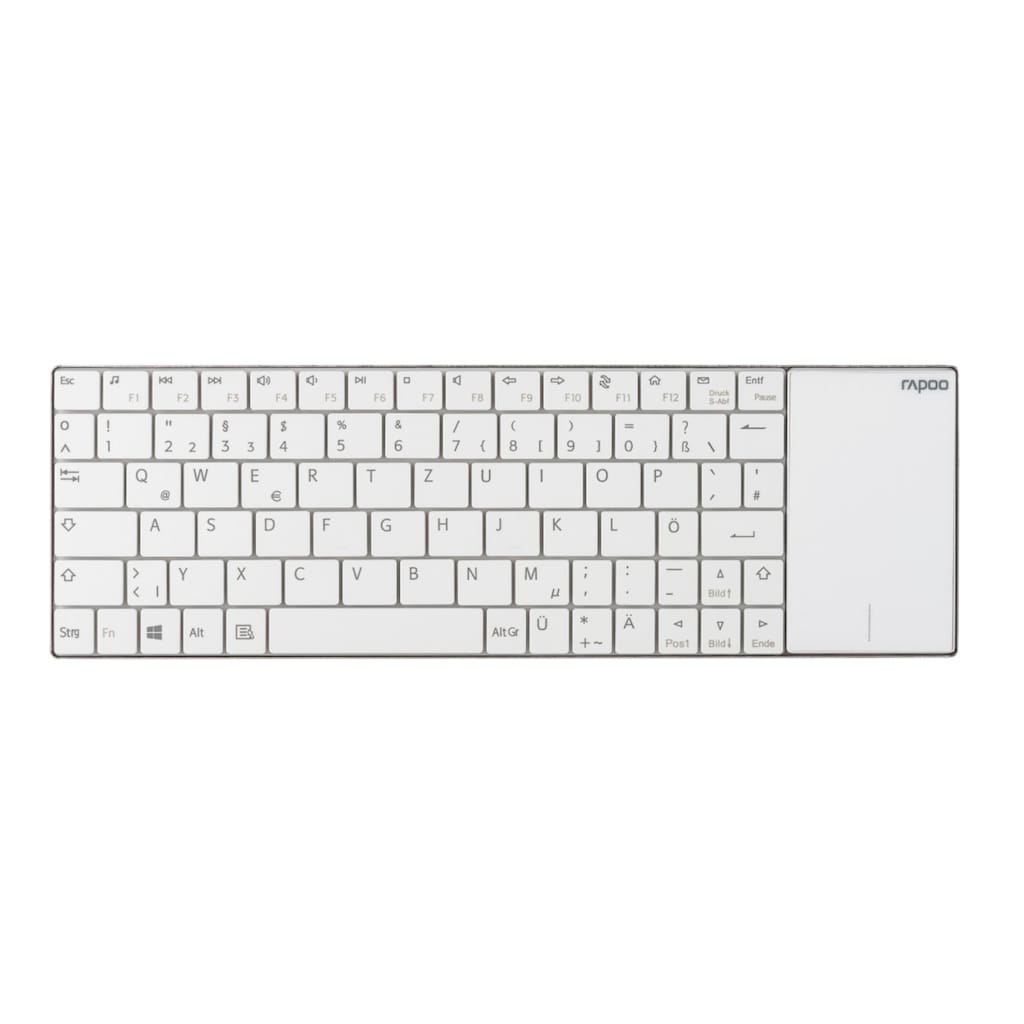 Rapoo Tastatur »E2710 kabellose Multimedia-Tastatur, 2.4 GHz Wireless Verbindung«, (Fn-Tasten-Touchpad)