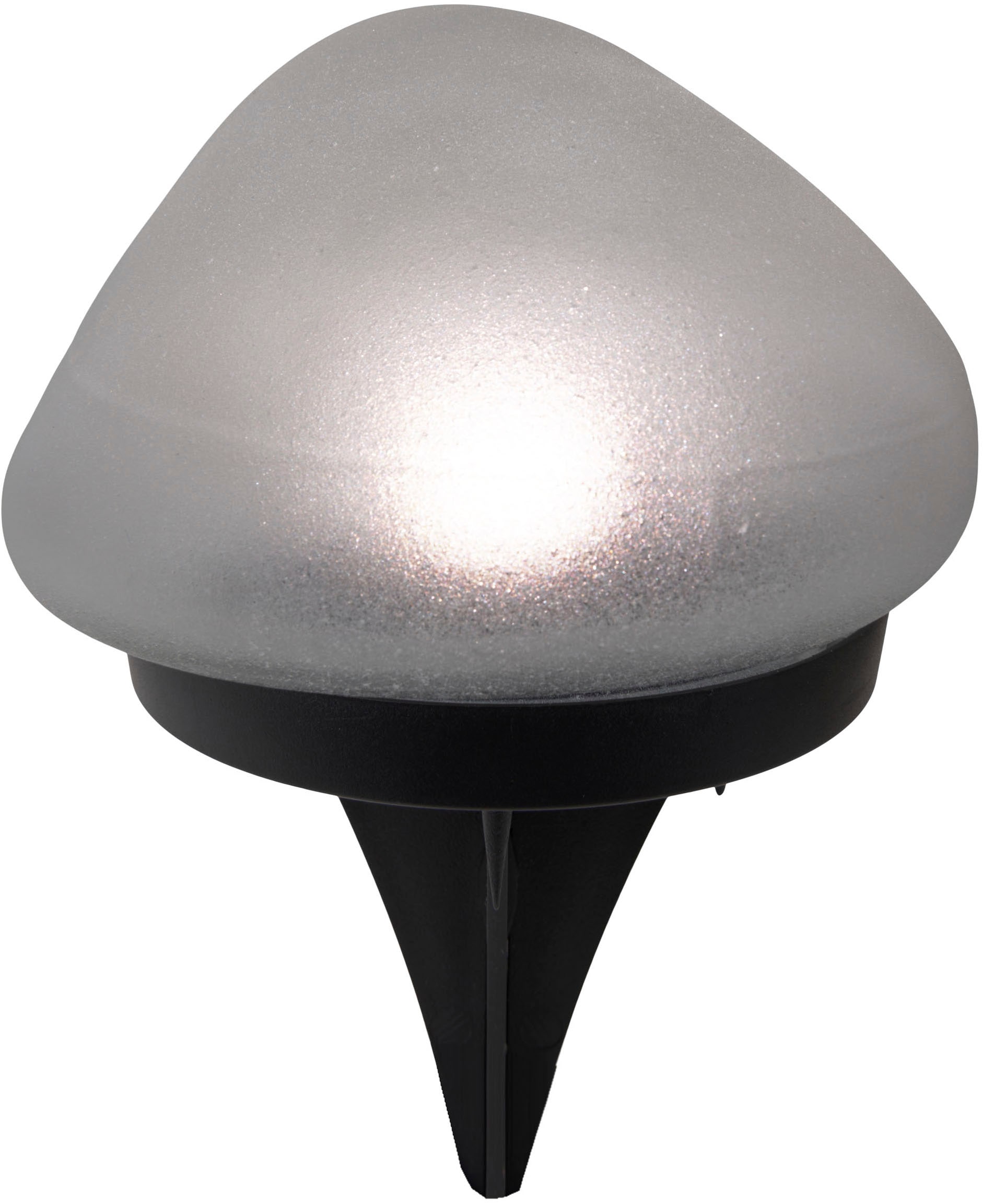 näve LED Solarleuchte »Guri« LED-Modul 2 Stk. Warmweiß 2er Set Dekoerdspieß, transparent/schwarz, Glassteinoptik, warmweiß