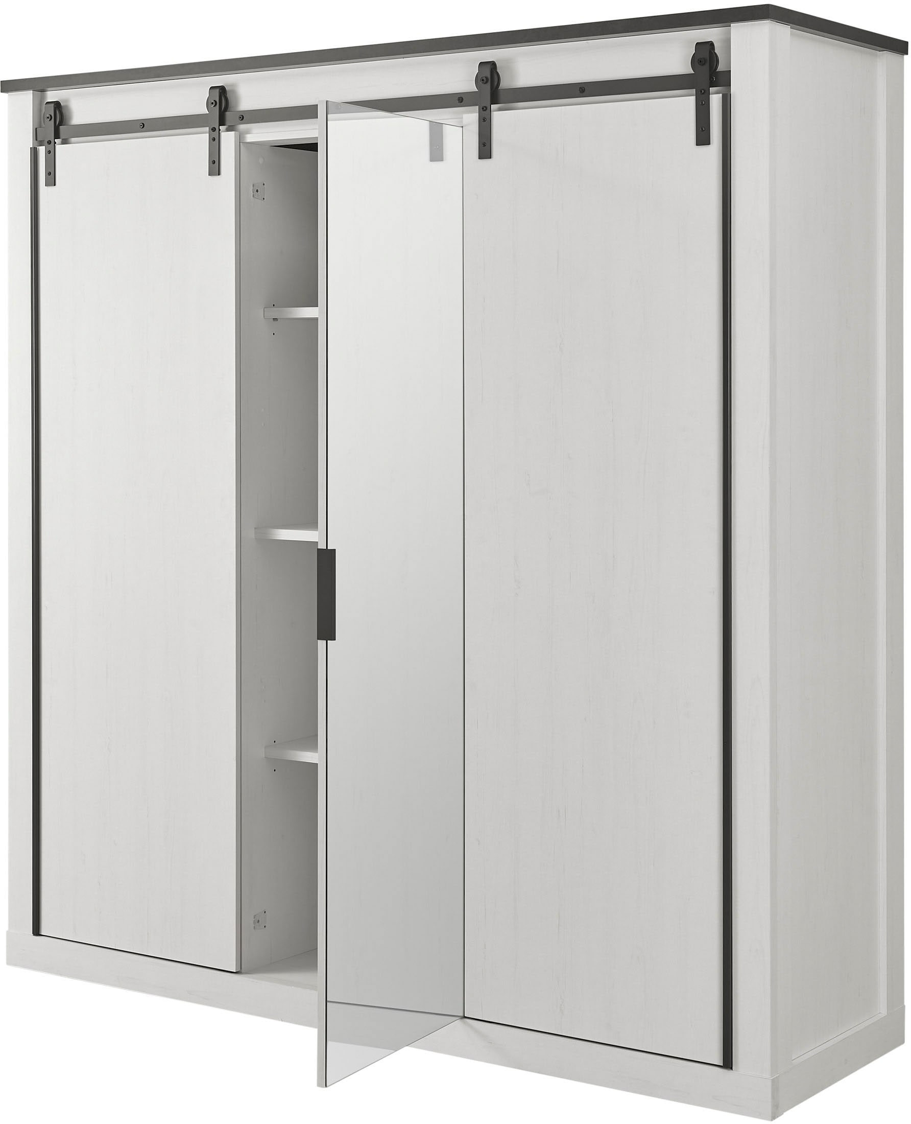 Home affaire Schlafzimmer-Set »SHERWOOD«, (4 tlg.), Liegefläche 180x200cm, Schrank 3-trg. 201cm breit