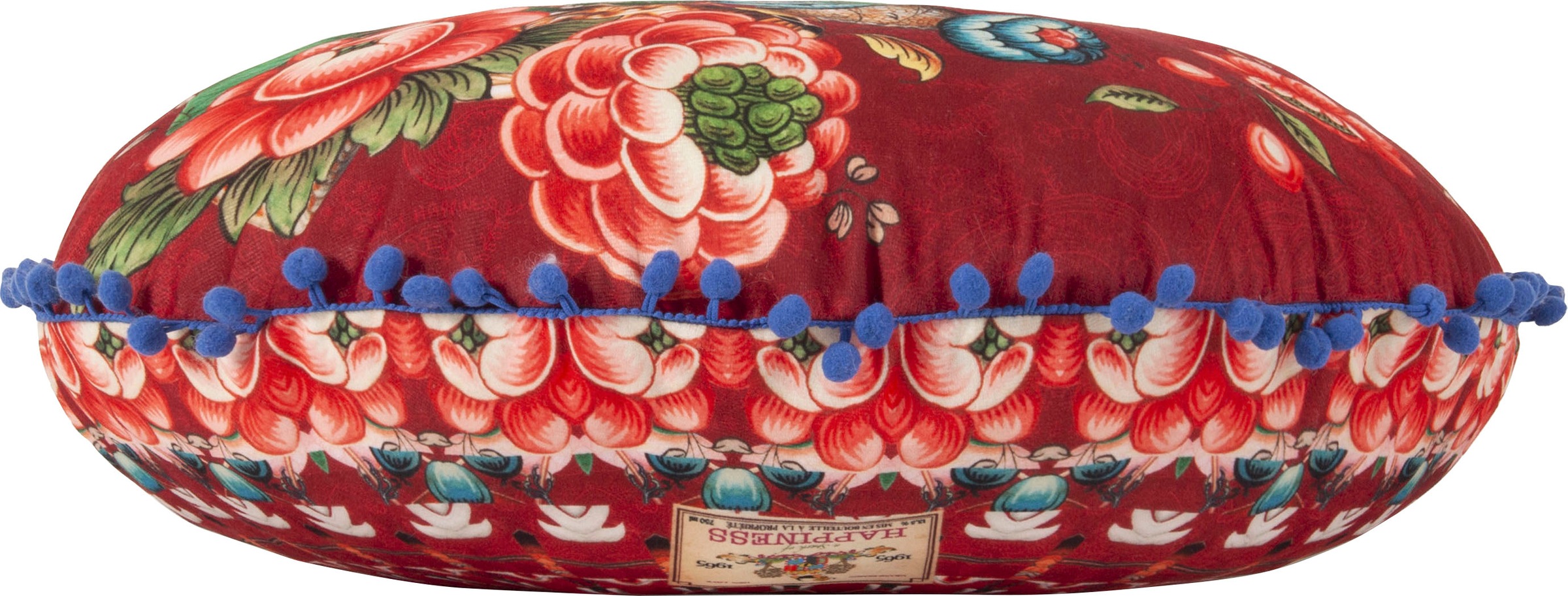 Happiness Dekokissen »Cooper«, Mit Füllung, 1 Stück, Mit Pompoms, Wendeoptik, Sehr Weich, Blumen
