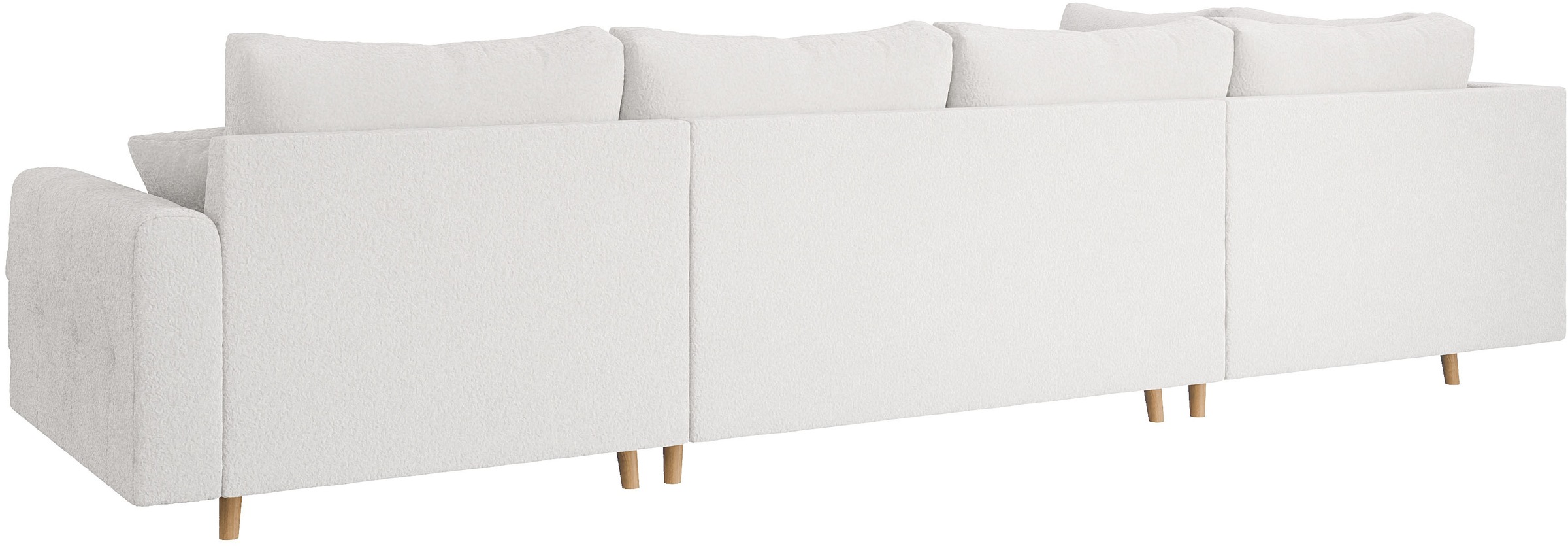 Home affaire Wohnlandschaft »CHARRE U-Form mit Ottomane, Maße B/T/H: 310/161/81 cm«, feine Steppung, lose Rücken- und Zierkissen, auch in Cord und Bouclé