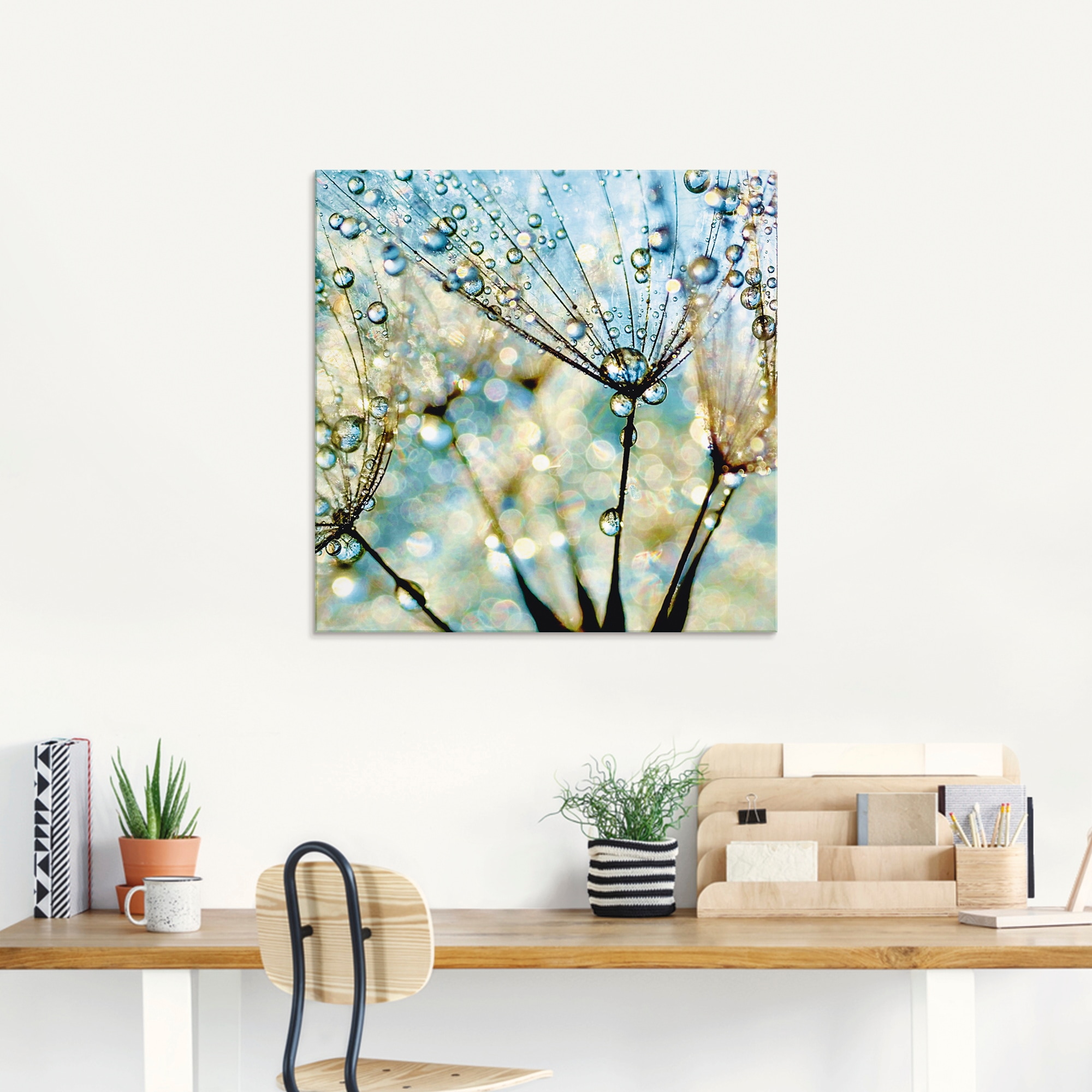 Artland Glasbild »Pusteblume Blaue Diamanten« Blumen 1 Stk. tlg. in verschiedenen Größen