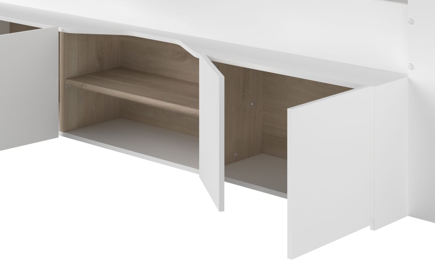 Parisot Hochbett »Cleo«, (1 St.), Schreibtisch beidseitig anbaubar, viel Stauraum, für Jungen & Mädchen