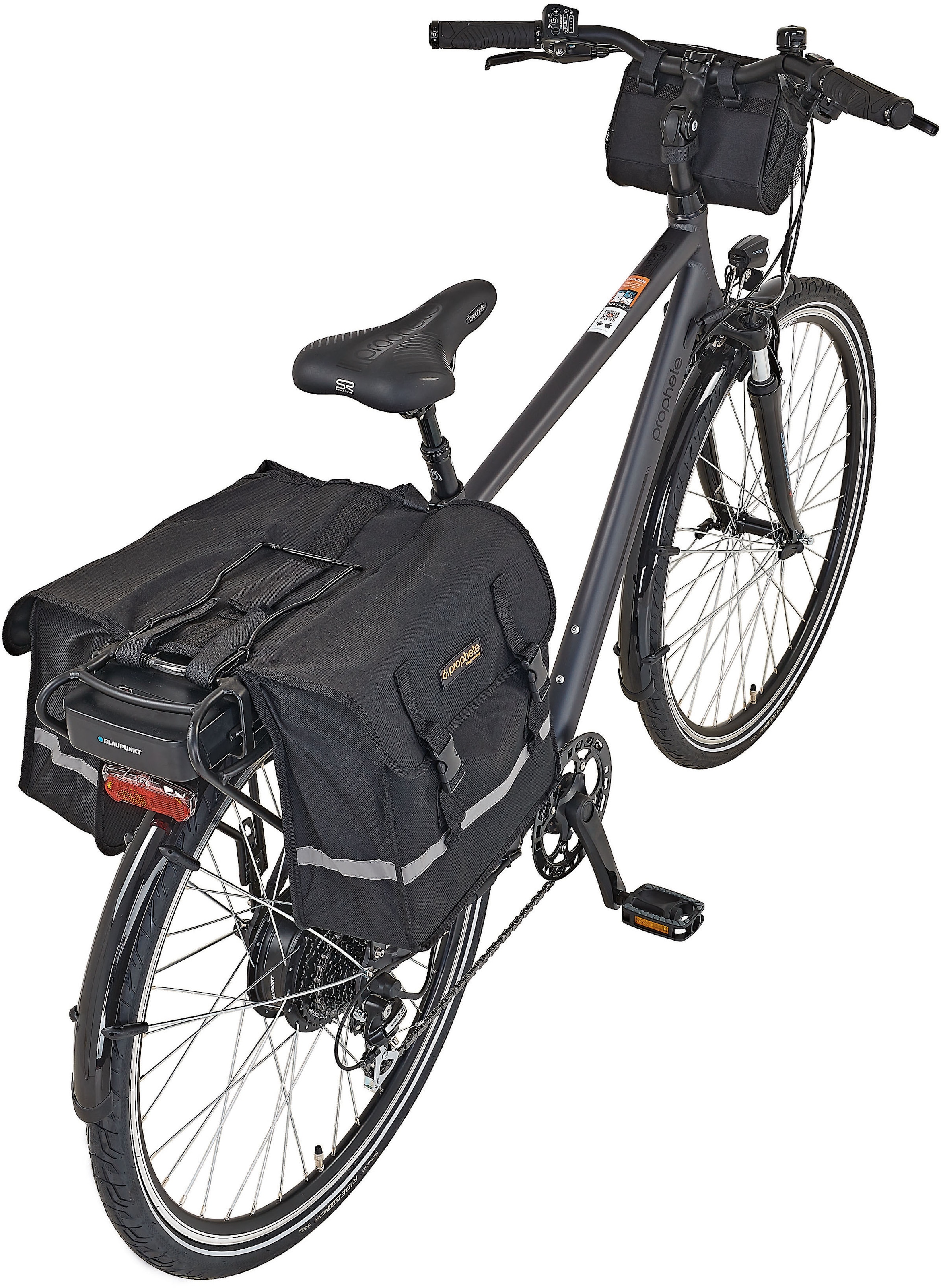 Prophete E-Bike »Entdecker e9000«, 8 Gang, Shimano, Acera, Heckmotor 250 W, (mit Lenkertaschen-mit Seitentasche), Pedelec, Elektrofahrrad für Damen u. Herren