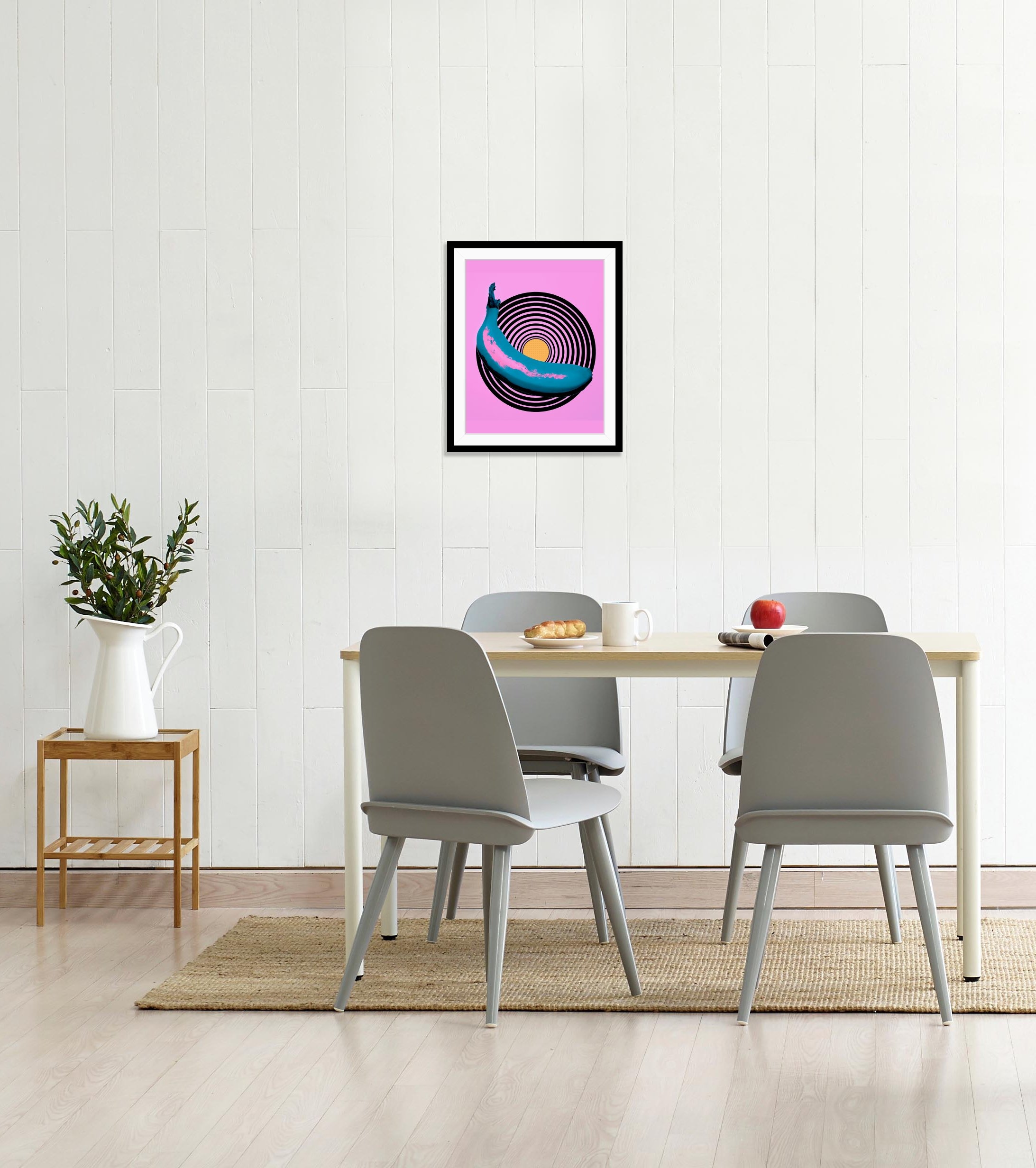 queence Bild »Manu«, Obst-Obst Bilder-Kunst-Lebensmittel-Technik, HD Premium Poster-Druck inkl. Holzrahmen