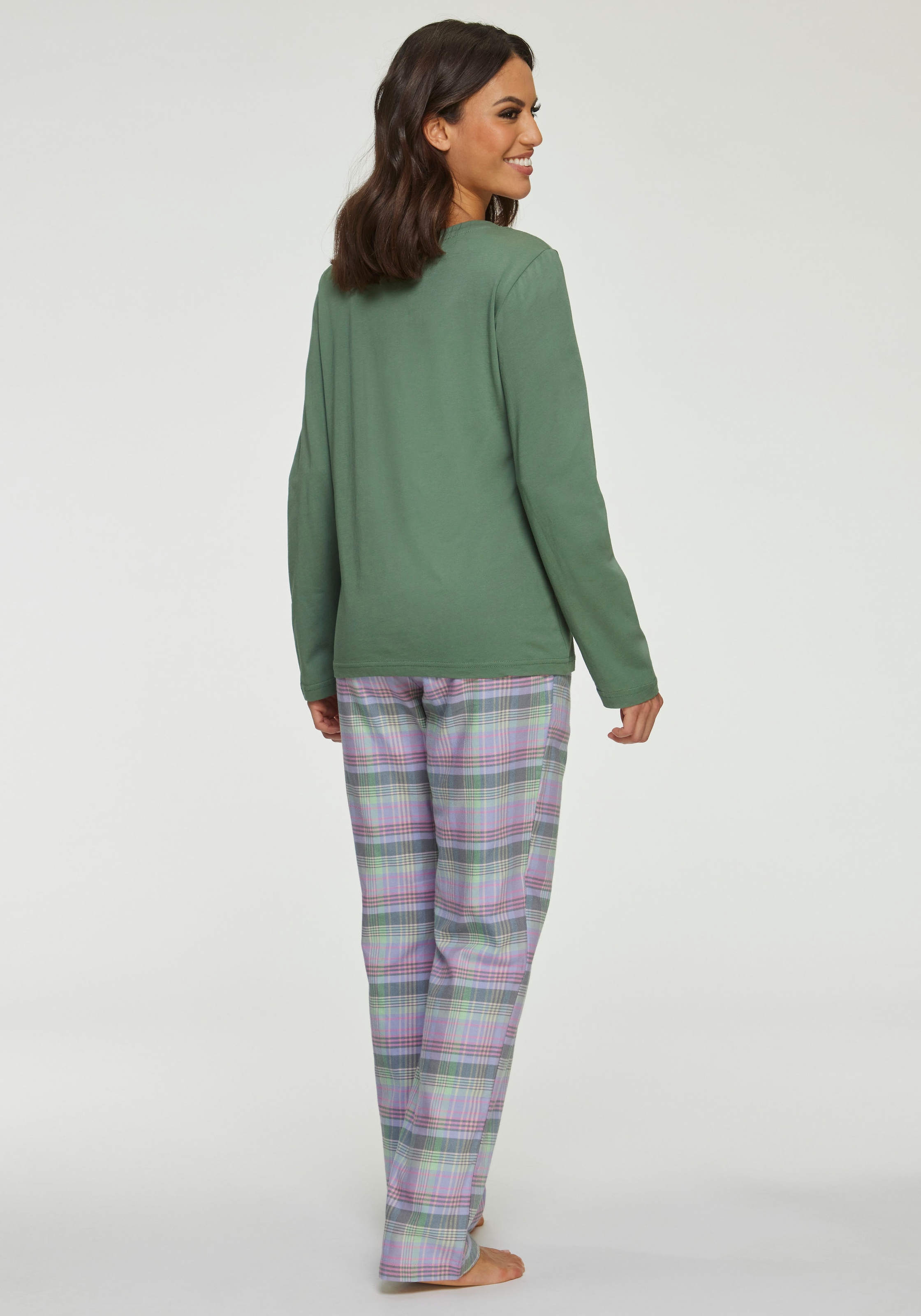Vivance Dreams Pyjama 2-teilig, 2 tlg. aus kuschelig weichem Flanell