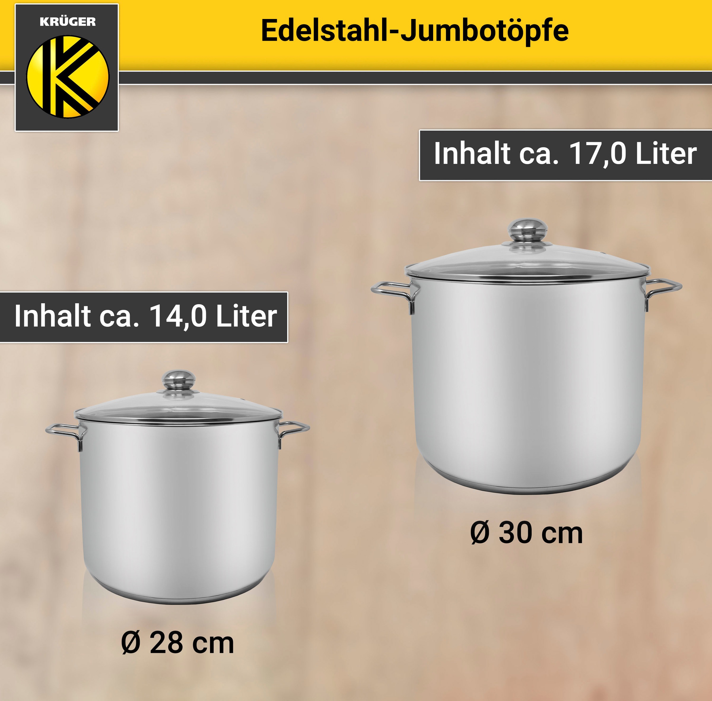 Krüger Kochtopf, Edelstahl, (1 tlg.), Induktion online kaufen | UNIVERSAL