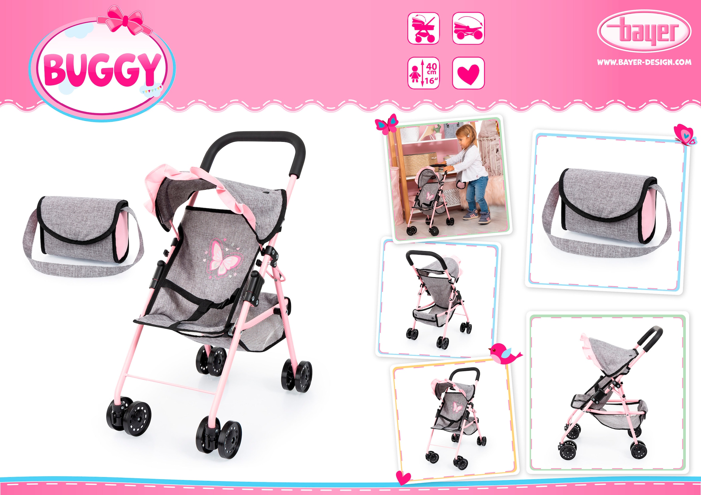 Bayer Puppenbuggy mit Tasche