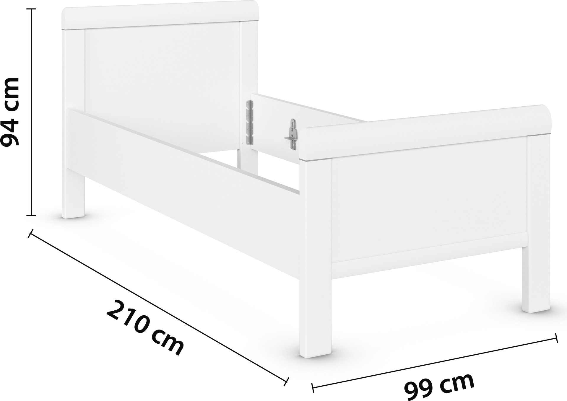 rauch Bett »Bett Einzelbett Stollenbett EVELYN«, in Komforthöhe aus Holzwerkstoff in elegantem Stil MADE IN GERMANY