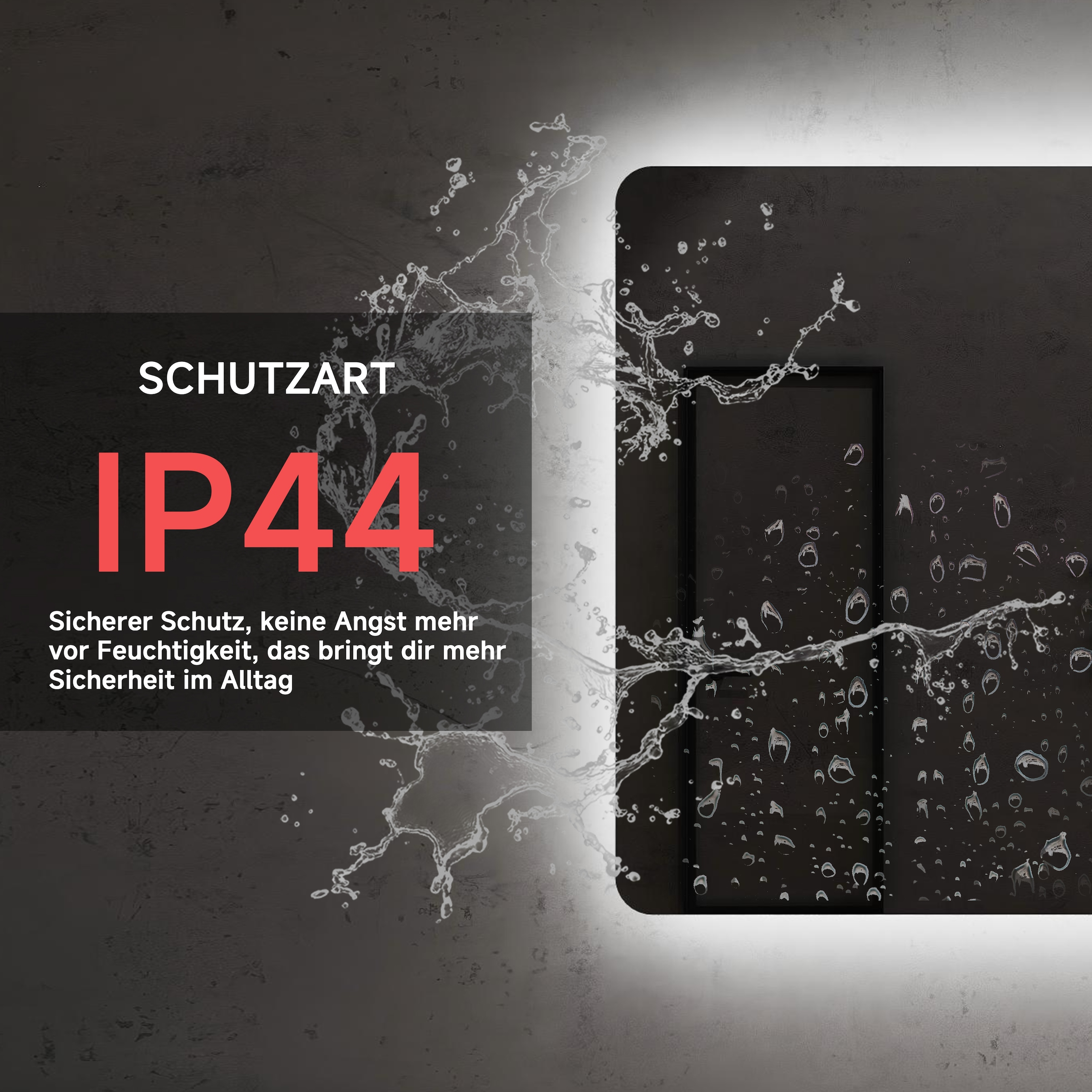 welltime LED-Lichtspiegel »Toledo eckig, Spiegel mit LED Beleuchtung, Badspiegel« mit Anti-Fog Beschichtung