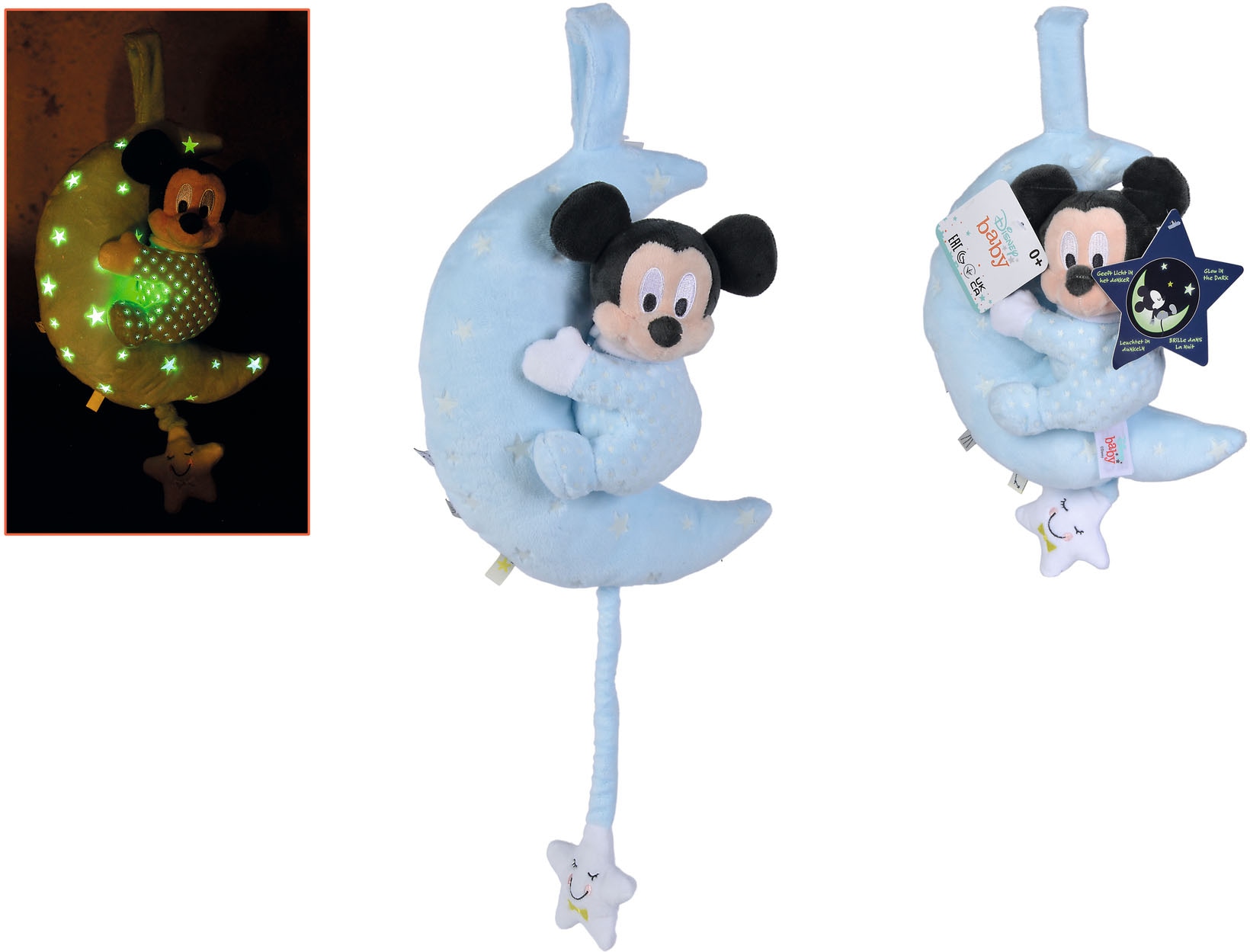 SIMBA Spieluhr »Disney Glow in the dark, Starry Night Mickey und Mond«, mit leuchtenden Elementen