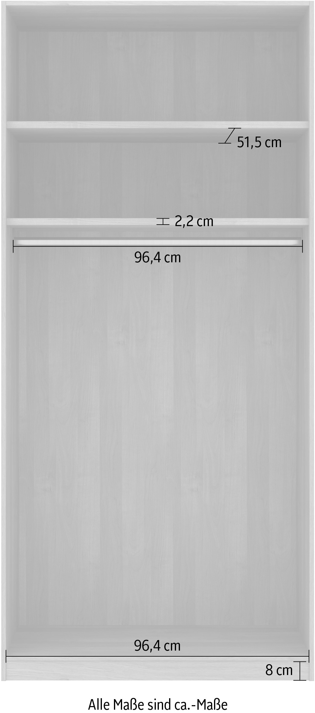 Musterring Drehtürenschrank »Savona, Kleiderschrank, Schrank, Garderobe, teilmassiv Eiche« mit Türdämpfern, mit Spiegel oder Glas, extra Böden, MADE IN GERMANY,  Türen in Bianco-Eiche massiv, Spiegel-/Glastüren, verschiedene Größen