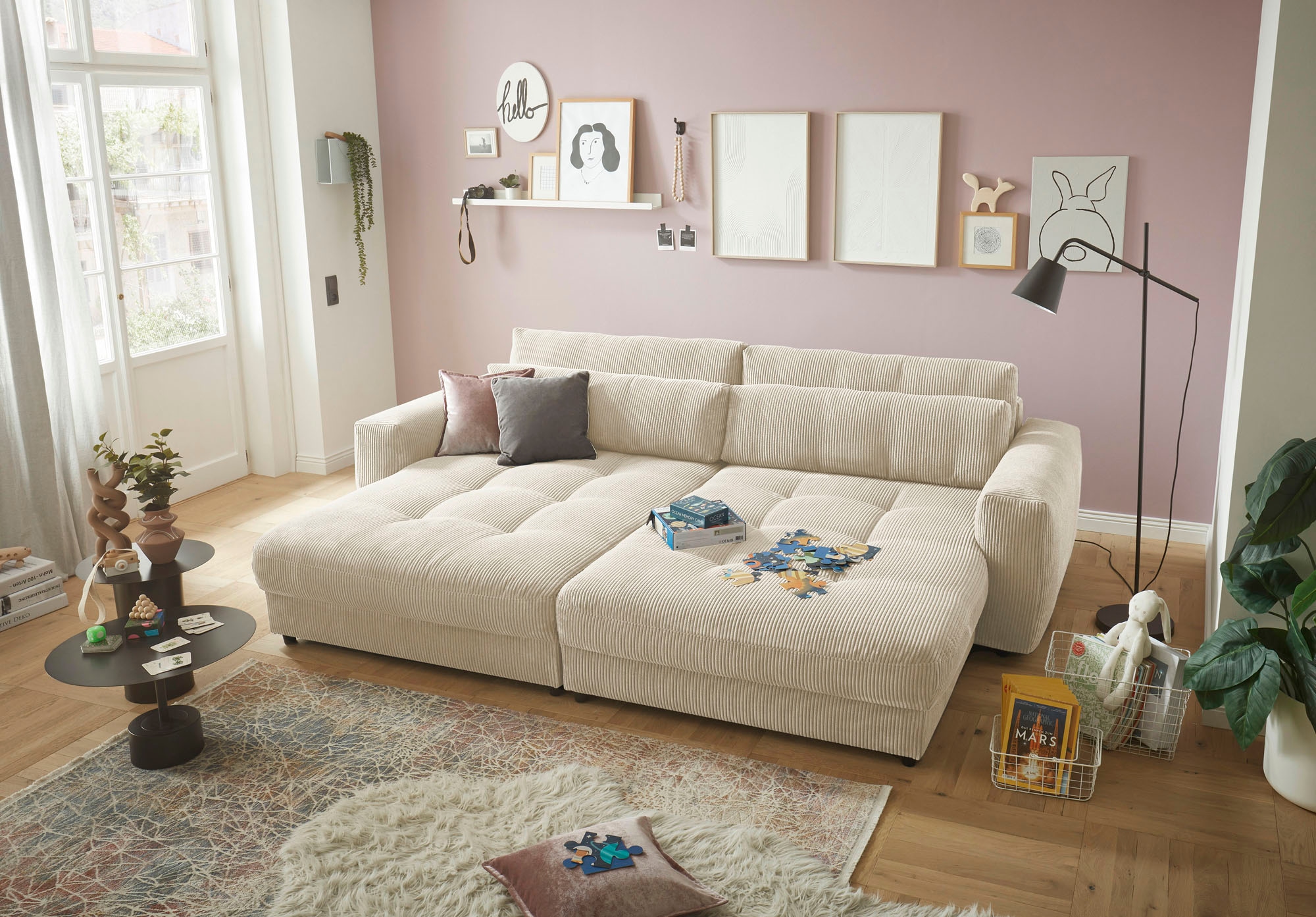 ED EXCITING DESIGN Loveseat »Barura«, (2 St.), frei im Raum stellbar, inkl. 2 Rücken- und 2 Nierenkissen