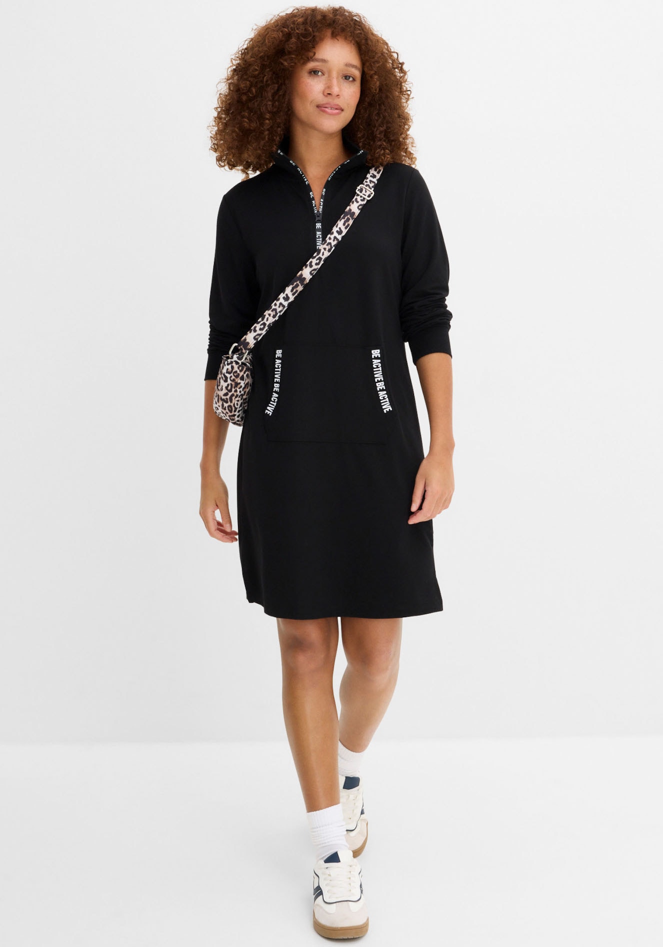 bonprix Sweatkleid für den Alltag, mit langem Arm, aus Viskose-Mix, Casual Stil