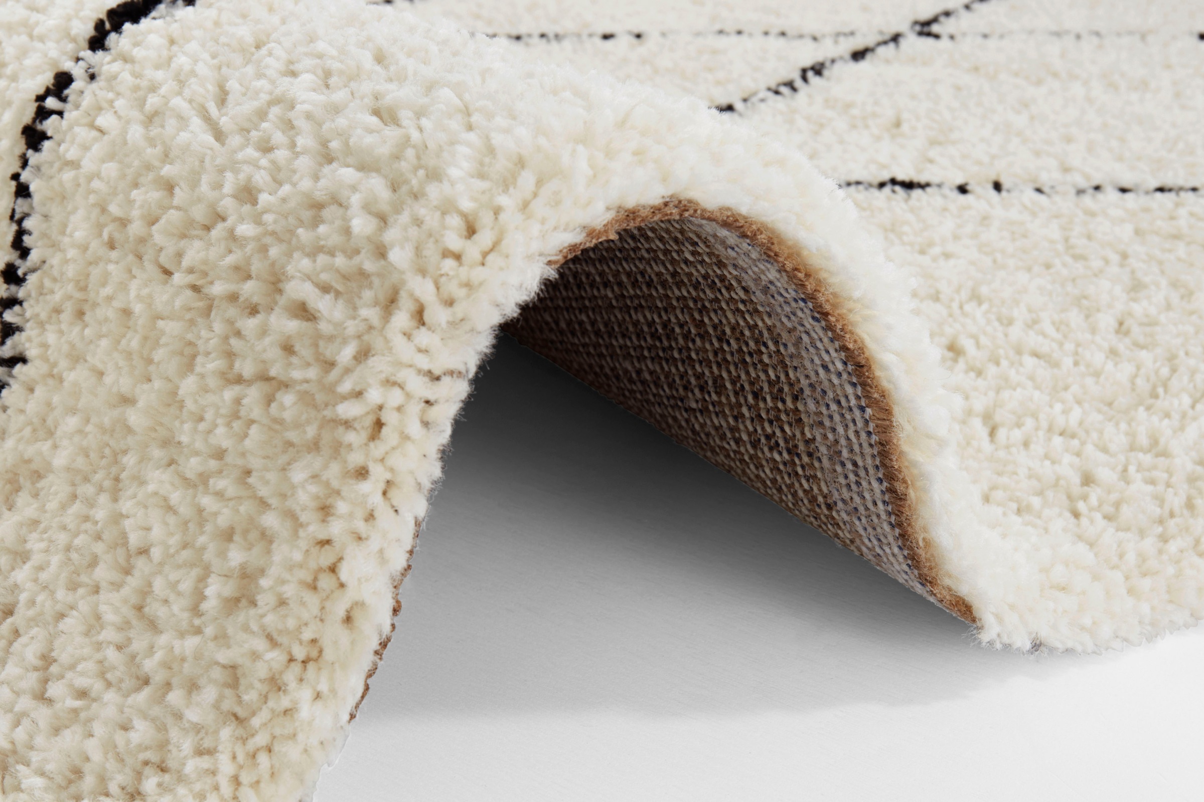 andas Hochflor-Teppich »Lene«, rechteckig, 35 mm Höhe, Hochflor, Scandi-Look, Gestreift, Schlafzimmer, Robust, Pflegeleicht