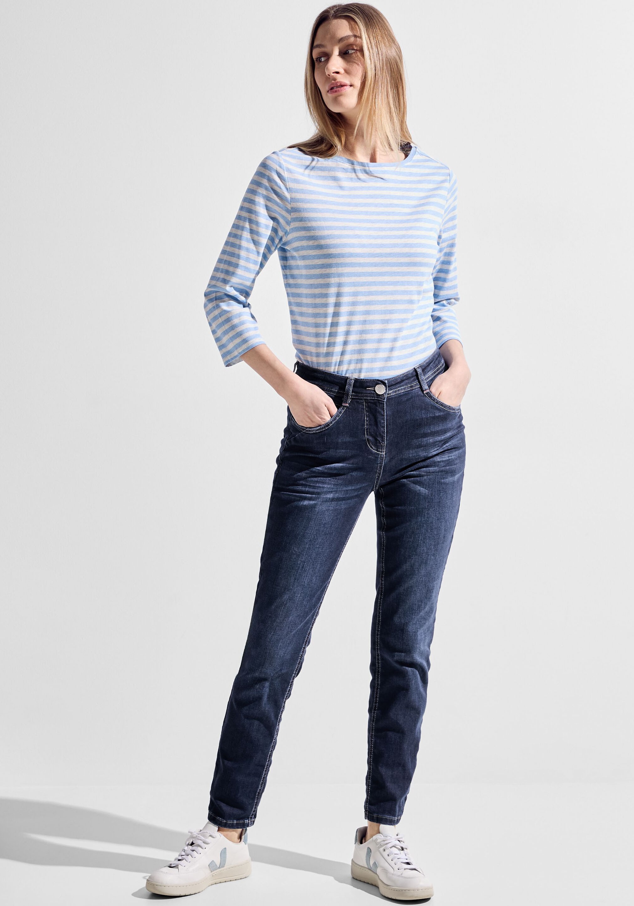 Cecil Slim-fit-Jeans, in mittelblauer Waschung