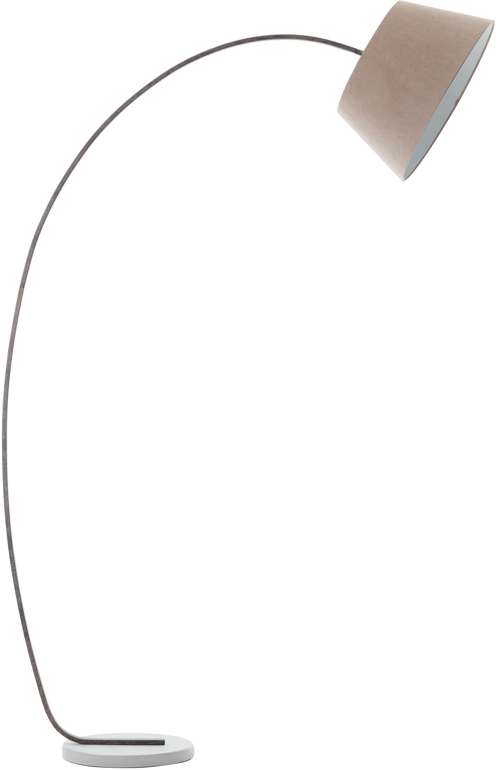 Brilliant Bogenlampe »Brok«, 1 flammig-flammig, 196 cm Höhe, 121 cm Ausl., E27, schwenkbar, Beton/Metall/Textil, taupe