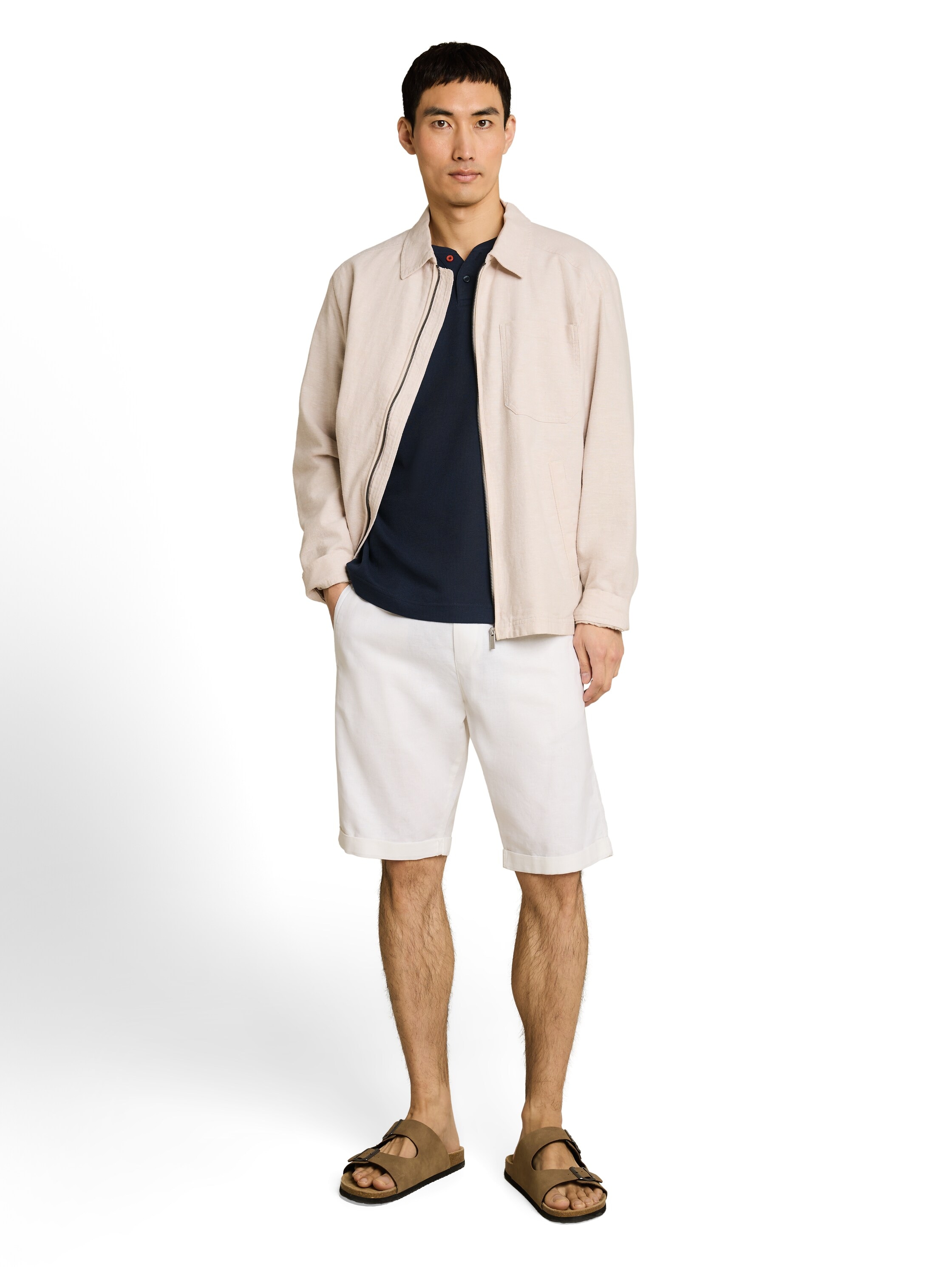 TOM TAILOR Kurzarmshirt Sommershirt mit kurzer Knopfleiste