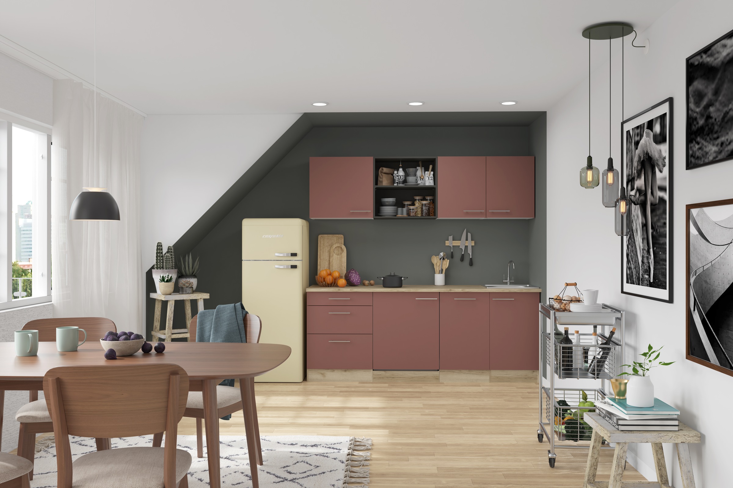 OPTIFIT Küche »Bella«, Breite 210 cm, wahlweise mit E-Geräten
