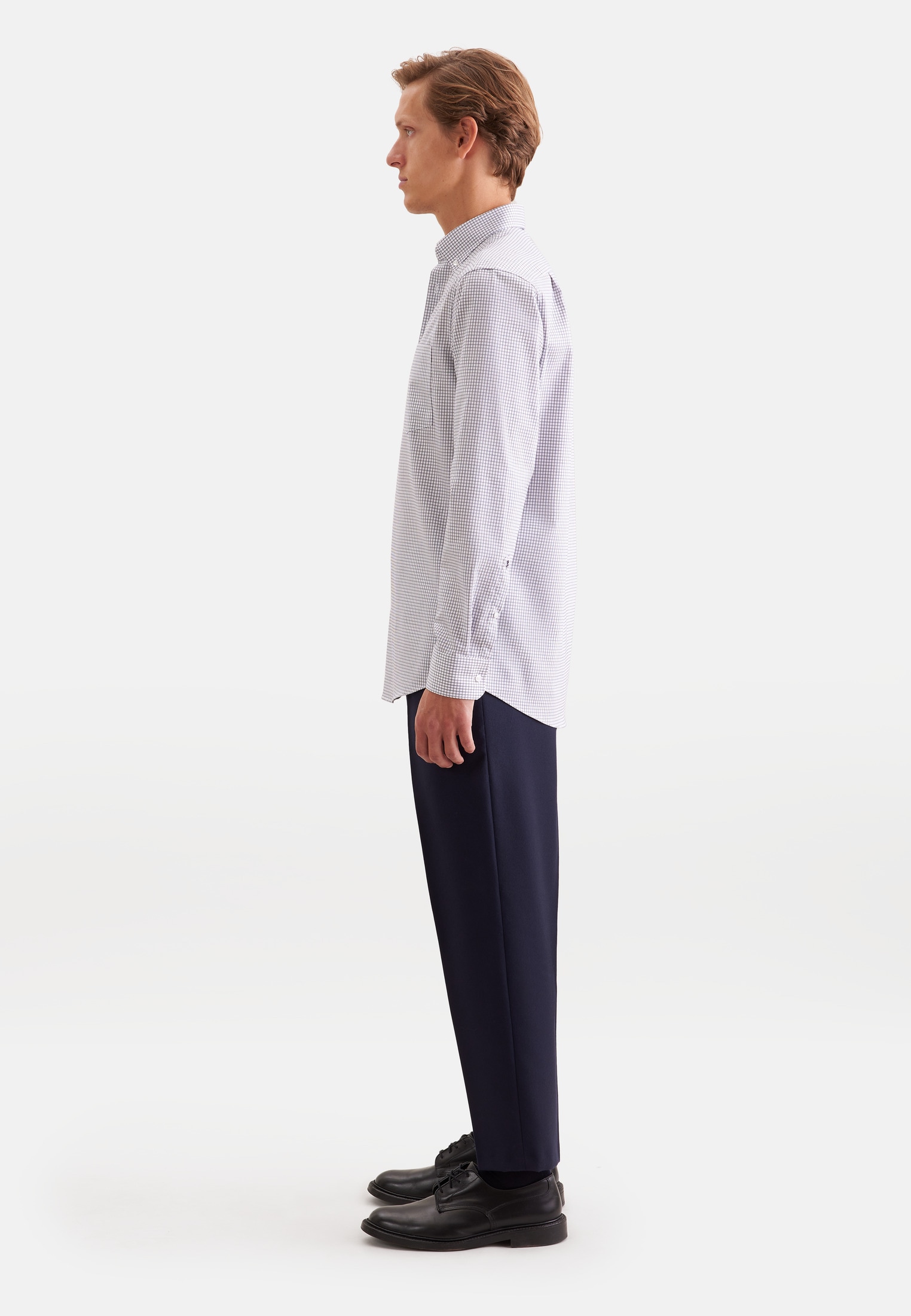 seidensticker Businesshemd »Schwarze Rose« Regular 1/1 Button-Down-Kragen Karo
