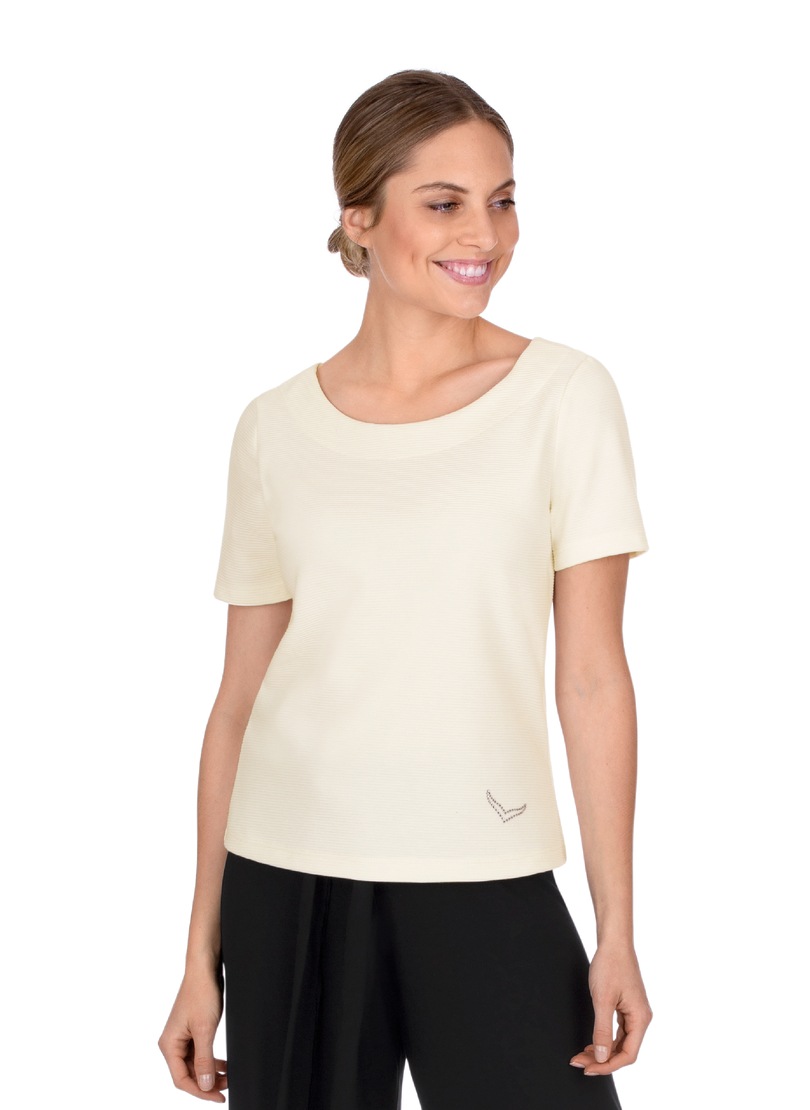 Trigema Sweatshirt »TRIGEMA Sweatshirt mit kurzen Ärmeln mit Kristallsteinen«