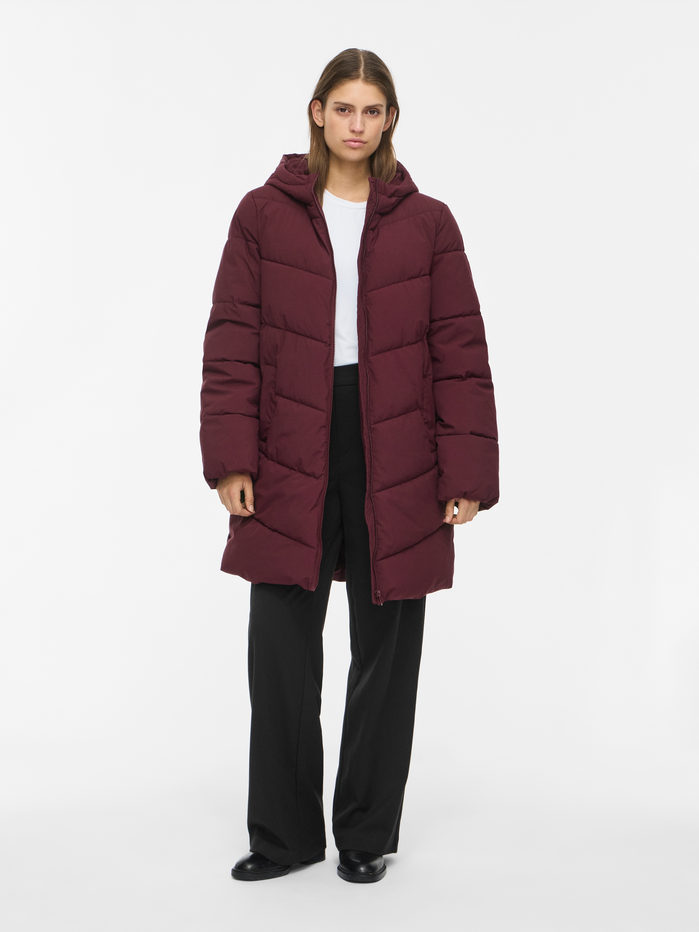 Vila Steppmantel »VILAVENDER L/S HOOD PUFFER/TB/RK« Kunstfaser