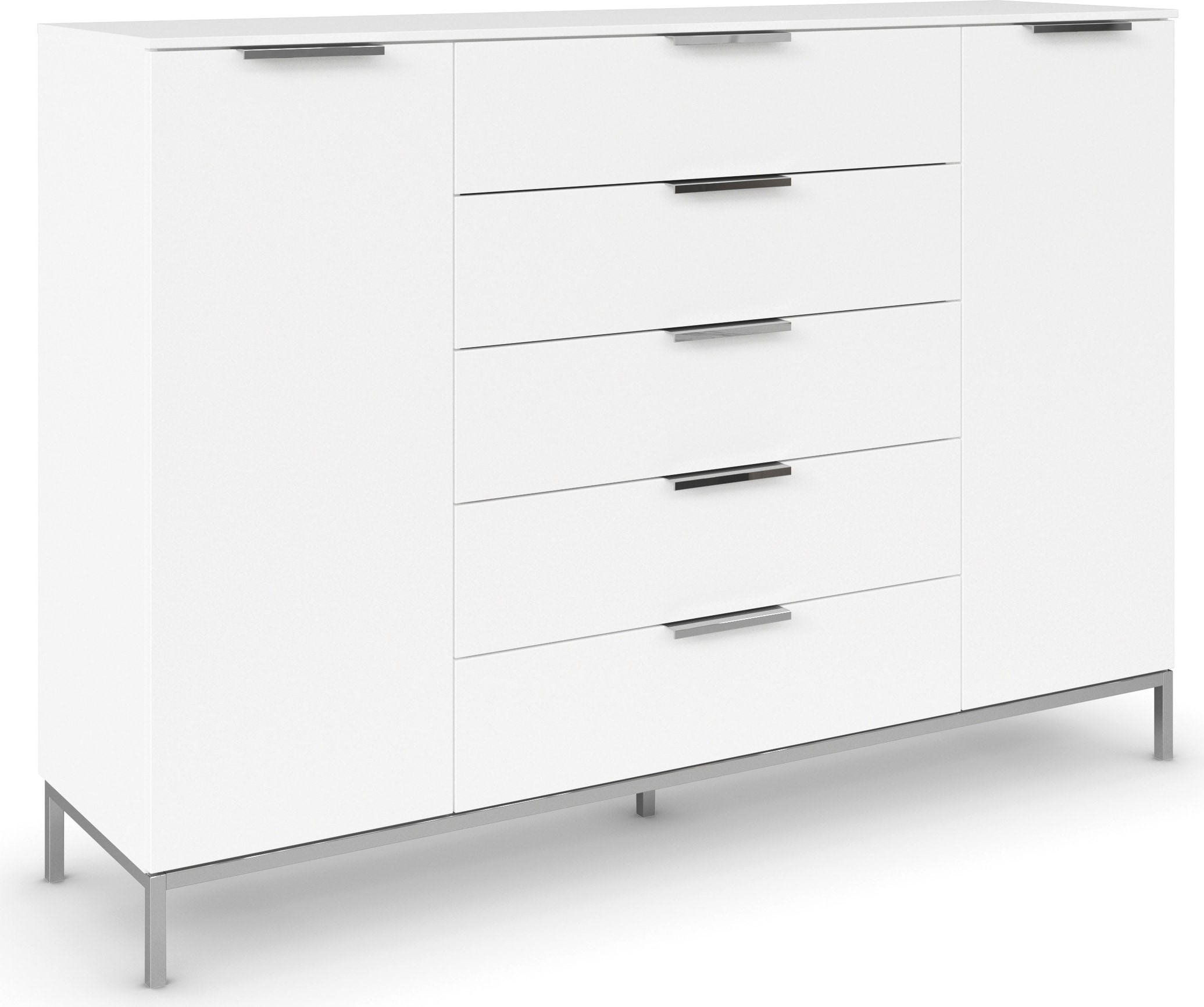 rauch Kombikommode »Kommode Türkommode Sideboard Kombikommode FLIPP«, (Breite 160/180 cm mit 4 Einlegeböden), 2-türig mit 5 Schubladen und Soft-Close-Funktion in zwei Breiten