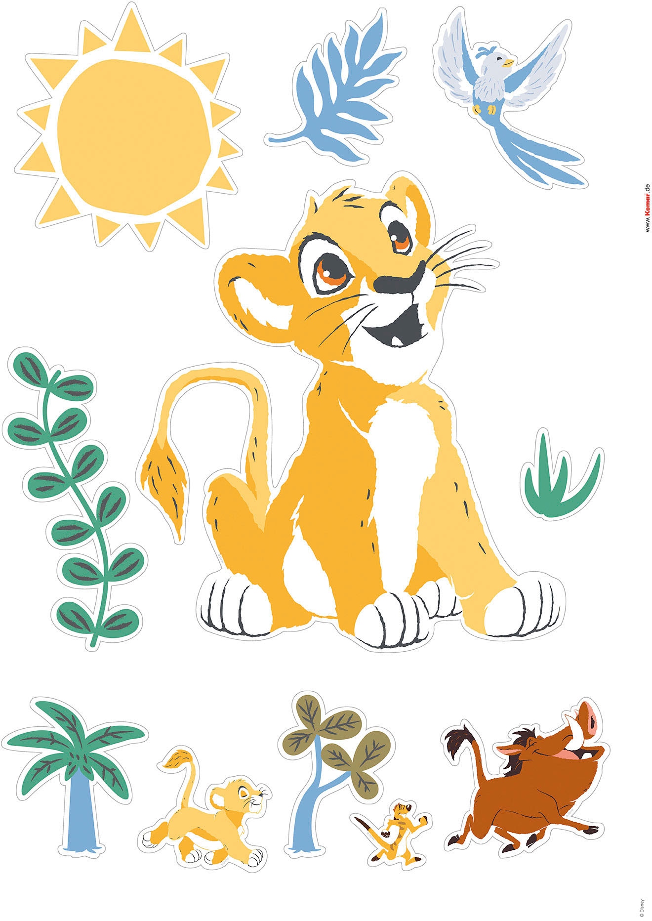 Komar Wandtattoo »Lion King Faraway Oasis - Größe 50 x 70 cm«, (19 St.), selbstklebend, Wandsticker, Kinderzimmer