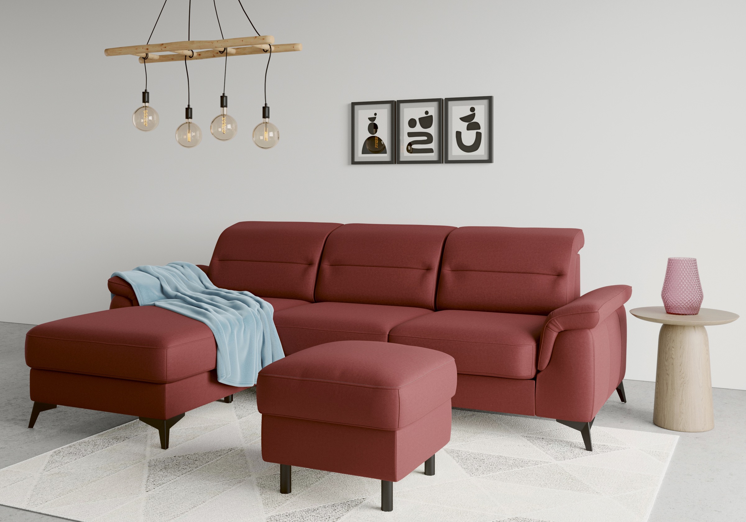 sit&more Ecksofa »Sinatra L-Form«, mit Recamiere, optional mit Kopfteilverstellung und Armteilfunktion