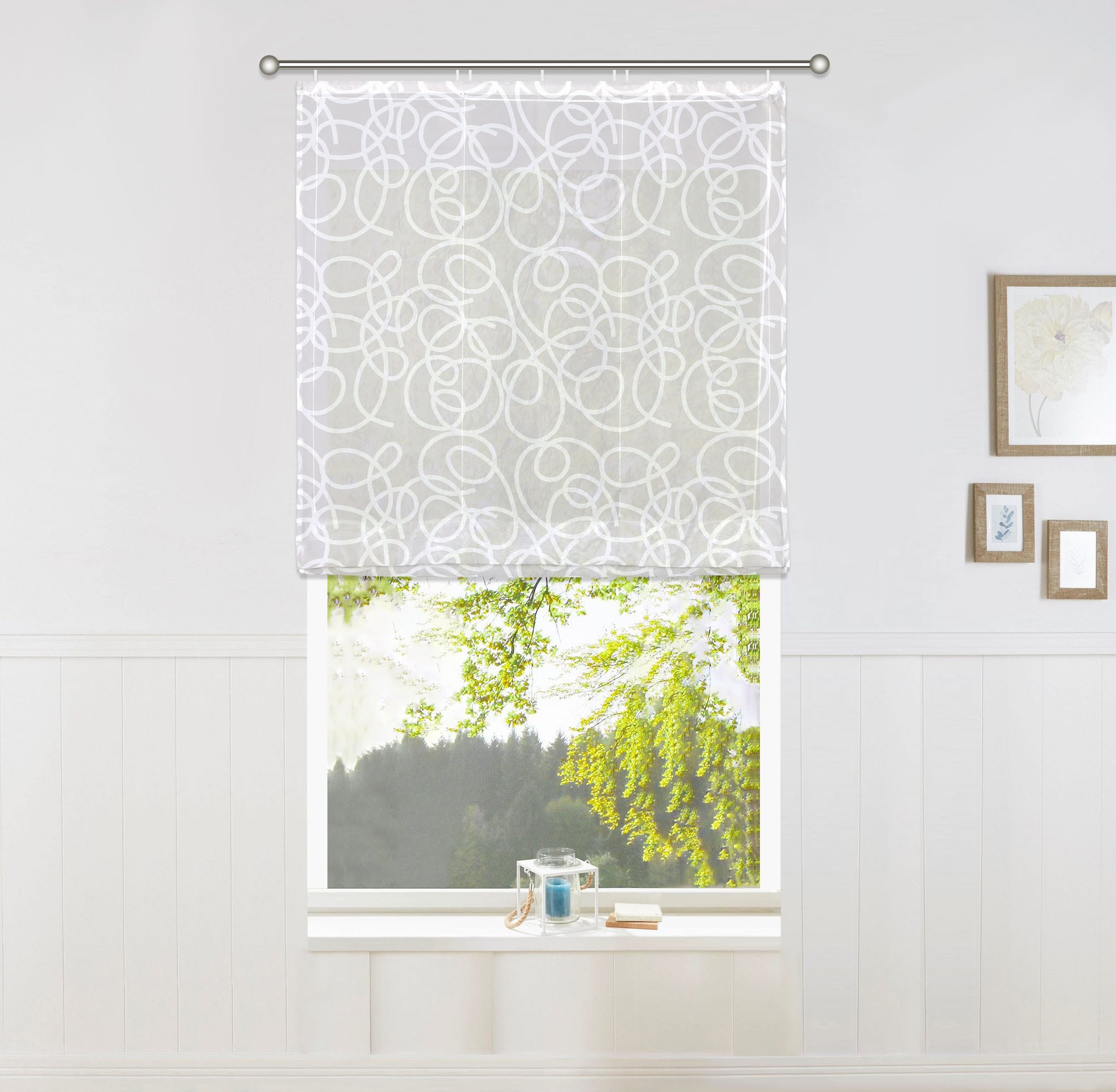 my home Raffrollo Transparent, Voile, Polyester »Tanaro«, mit Klettschiene
