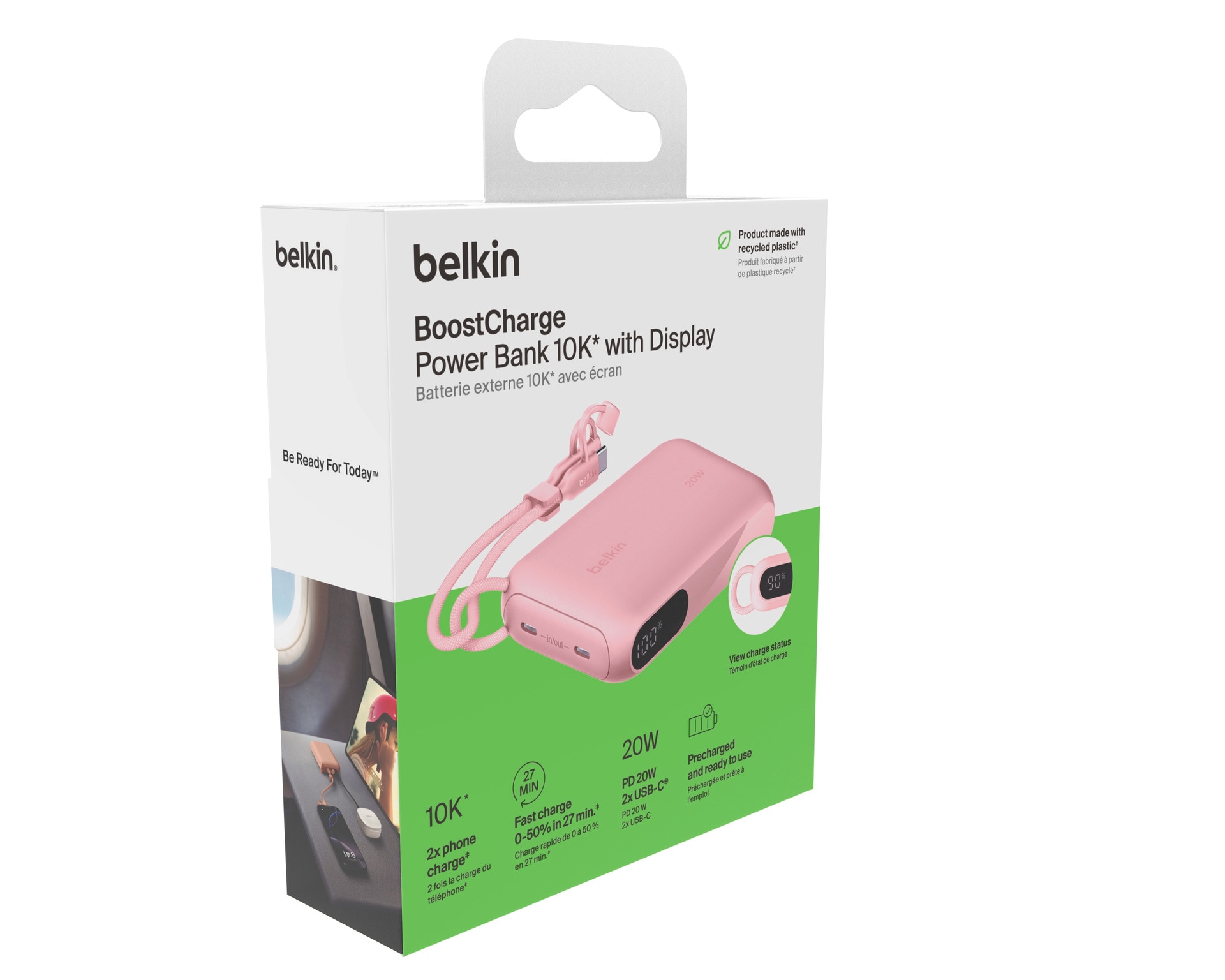 Belkin Powerbank »BoostCharge Powerbank 10K mit Display« Belkin BOOST CHARGE Power Delivery Powerbank 10.000mAh, white
