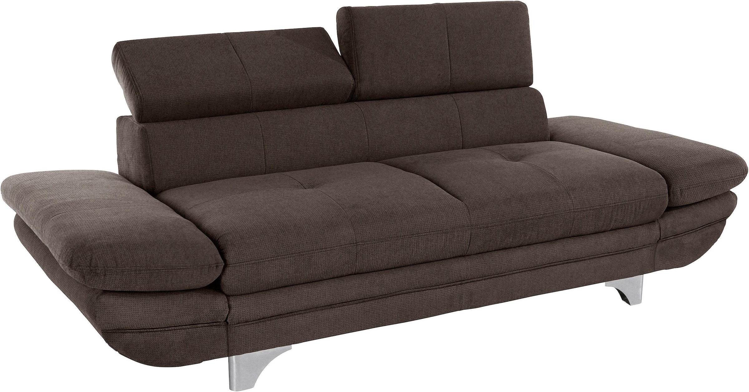 COTTA Polstergarnitur »Enterprise«, (Set), Set bestehend aus: 2-Sitzer mit Kopfteilverstellung & Hocker
