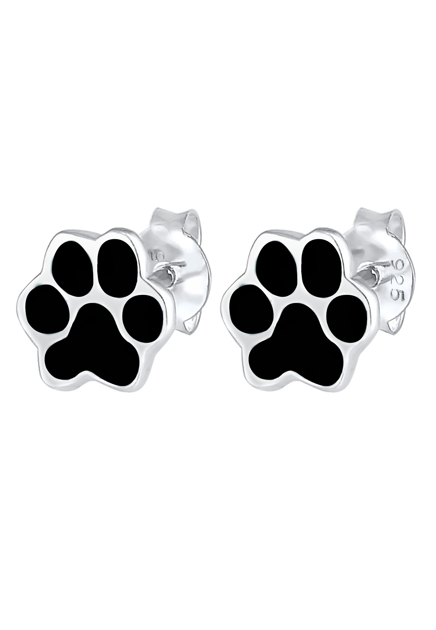 Elli Paar Ohrstecker »Ohrringe Pfoten Tatze Emaille Hund Katze 925 Silber«