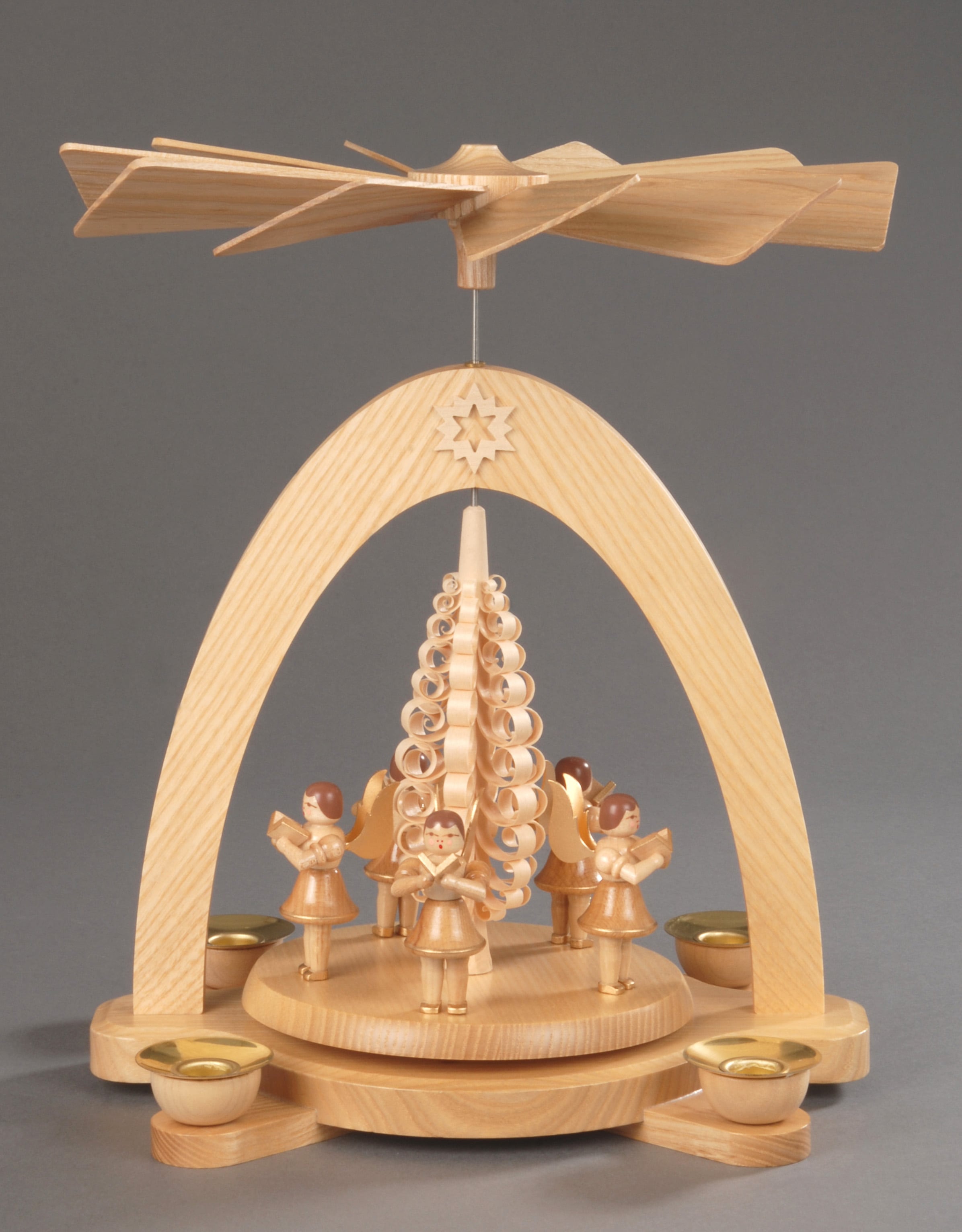 Albin Preissler Weihnachtspyramide »5 Engel mit Spanbaum, Weihnachtsdeko«,  (1 St.), Handwerkskunst aus dem Erzgebirge bequem online kaufen