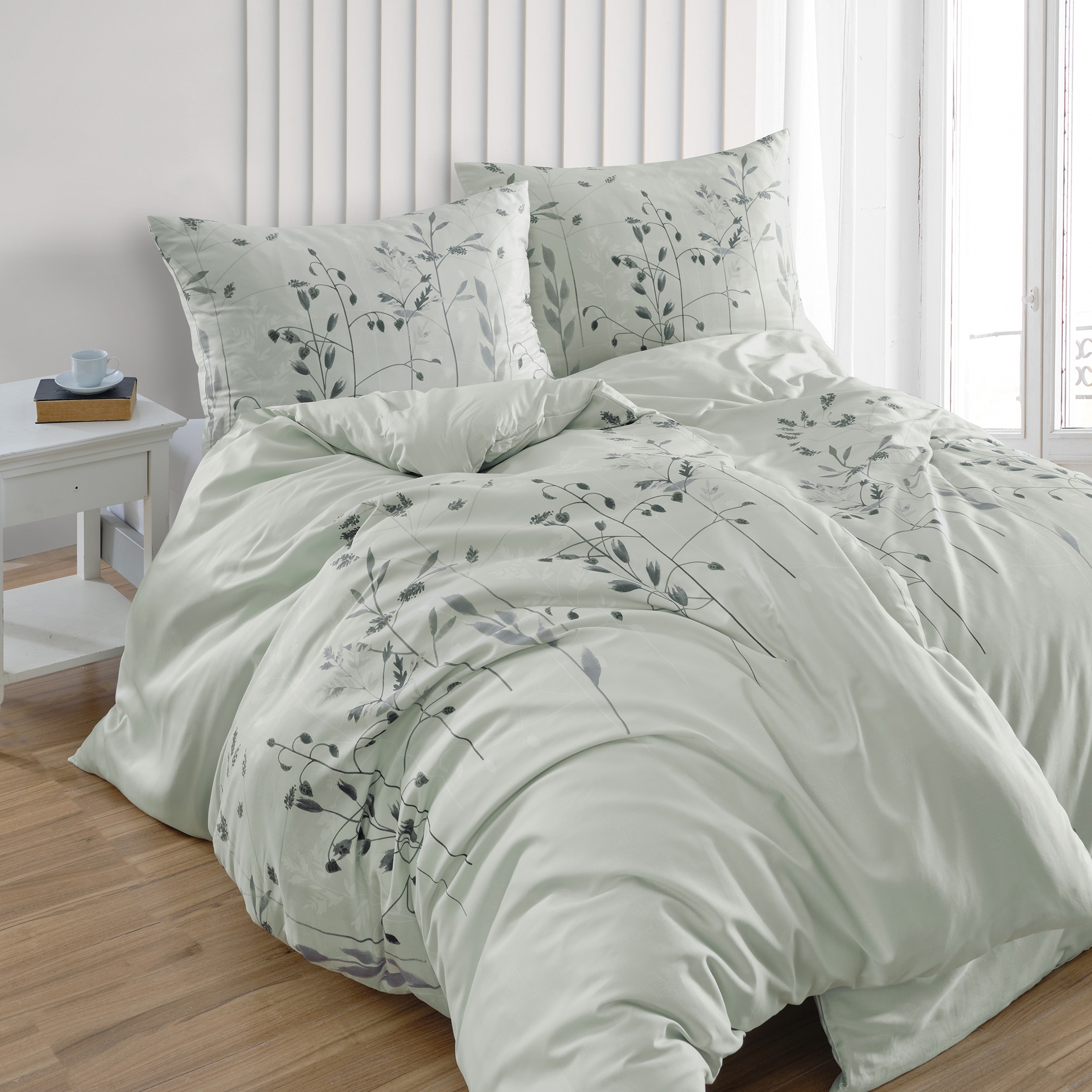 Florella Bettwäsche »Fina salbei Soft-Touch Satin,  50% Baumwolle, 50% Viskose«