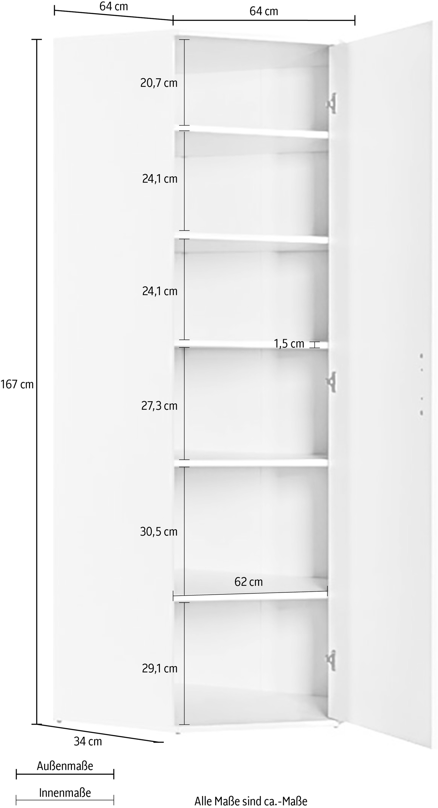 Procontour Mehrzweckschrank »Clara«, 64cm, bestellen Breite mit bequem Einlegeböden