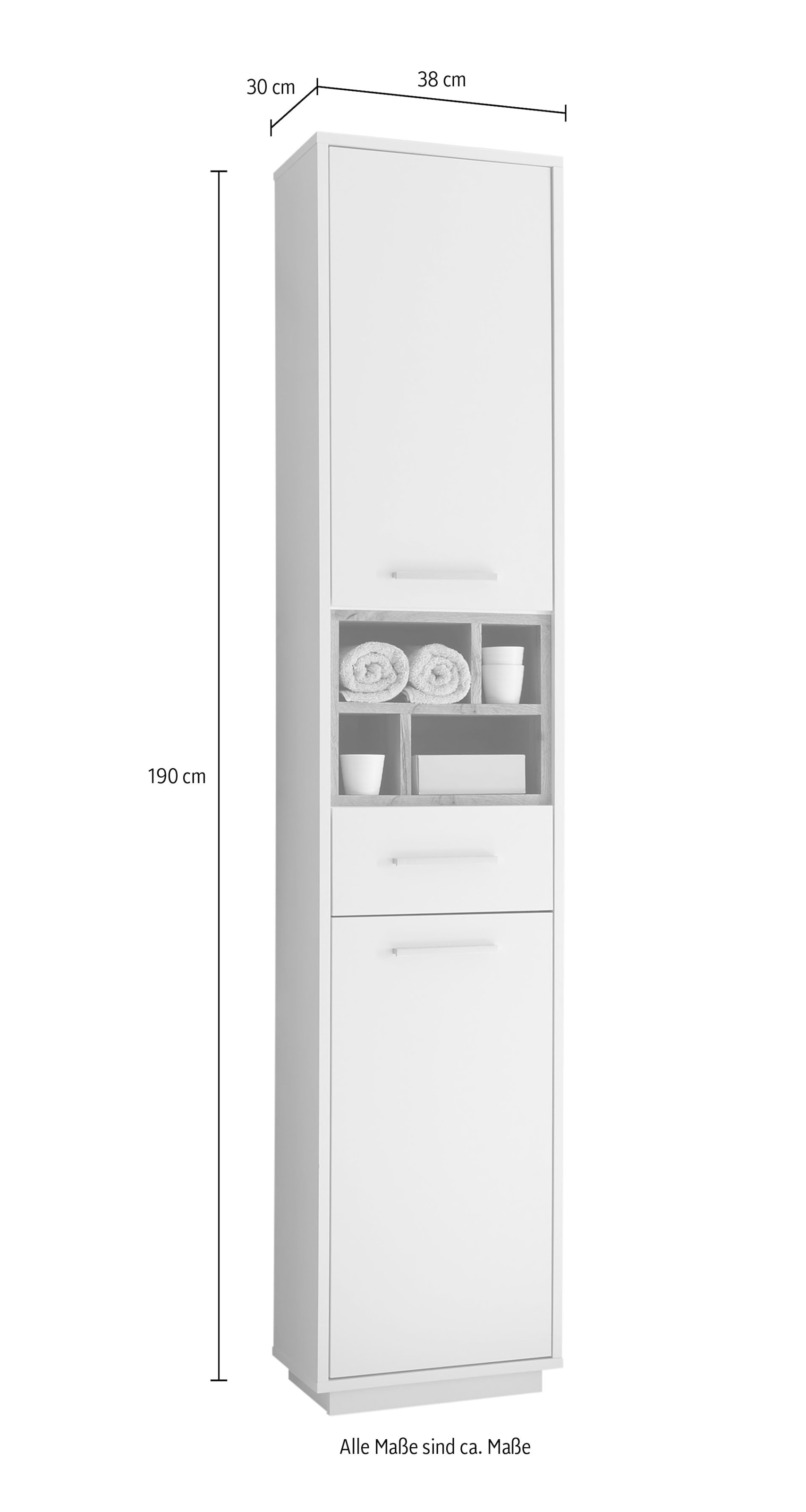BASIC by Balculina Badmöbel-Set »Mila, Badezimmerset BxHxT 156x191x40 cm« 5 Stk. tlg.