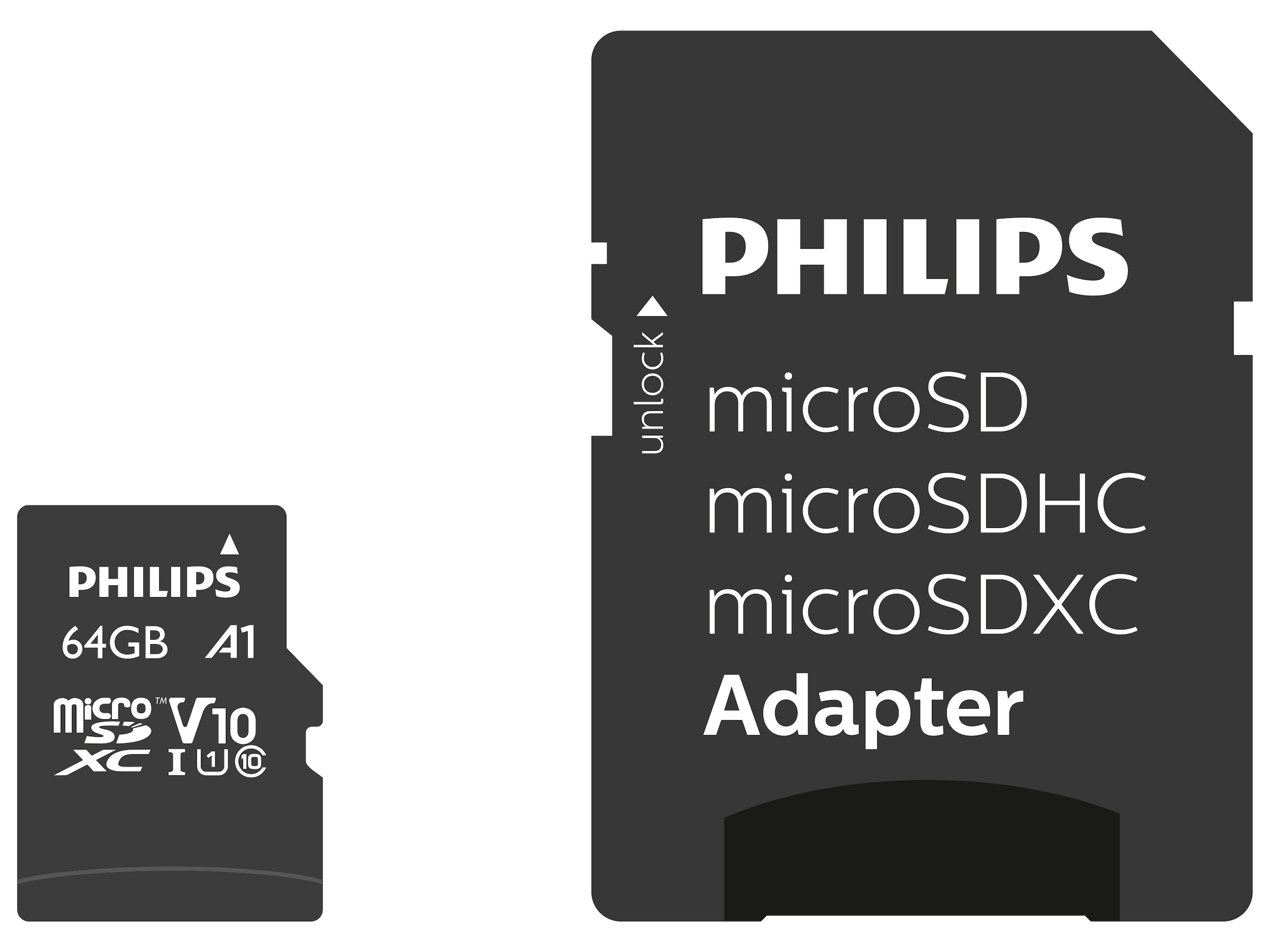 Philips Speicherkarte »MicroSDXC UHS-I CL10 U1 64GB«, (UHS-I Class 10 80 MB/s Lesegeschwindigkeit)