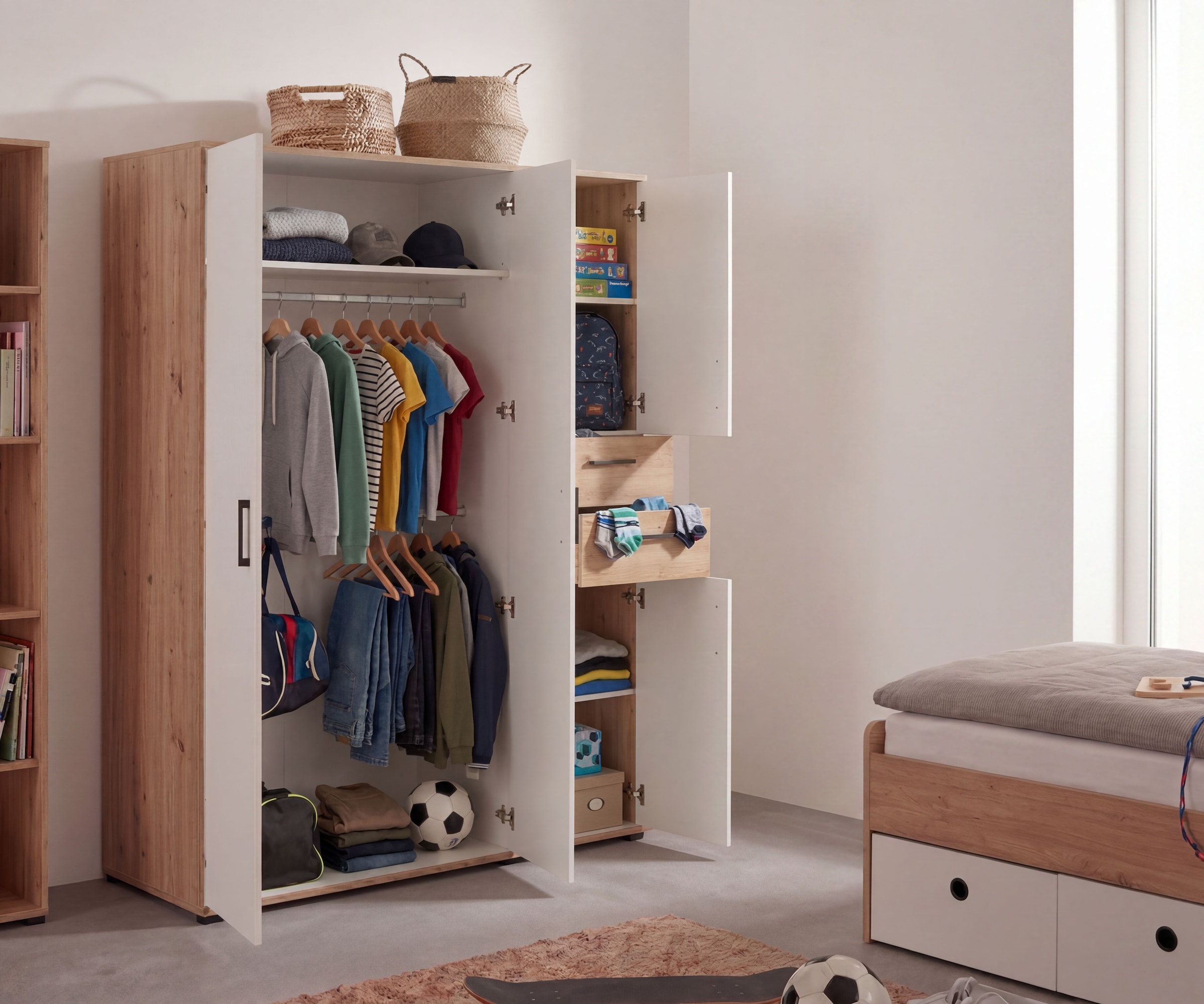 arthur berndt Jugendzimmer-Set »Jugendzimmer-Set »Bente« 2-teilig« 2 tlg. Artisan Oak Nb/Weiß