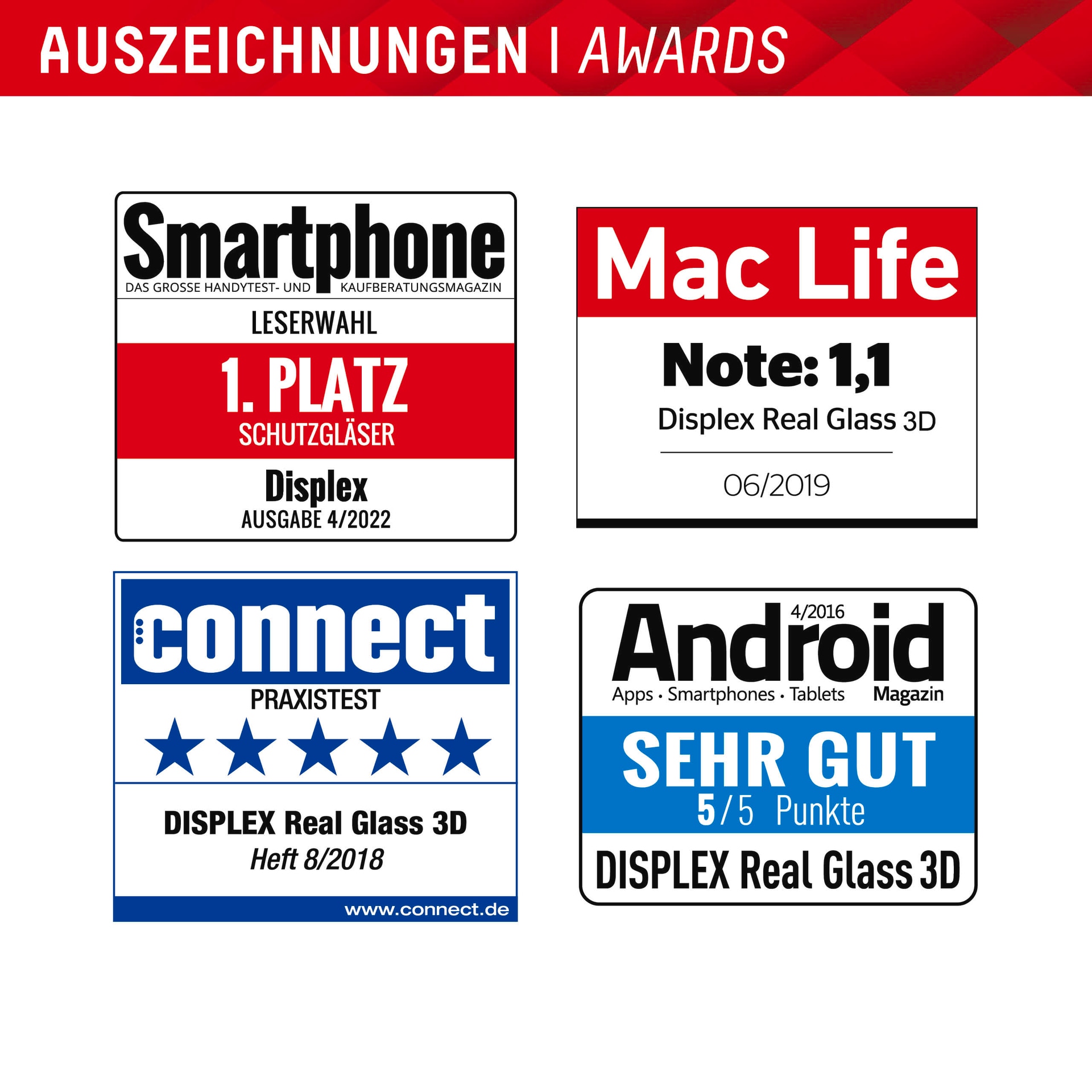 Displex Displayschutzglas »Real Glass«, für Samsung Galaxy S23 FE, Displayschutzfolie Displayschutz kratzer-resistent 10H splitterfest