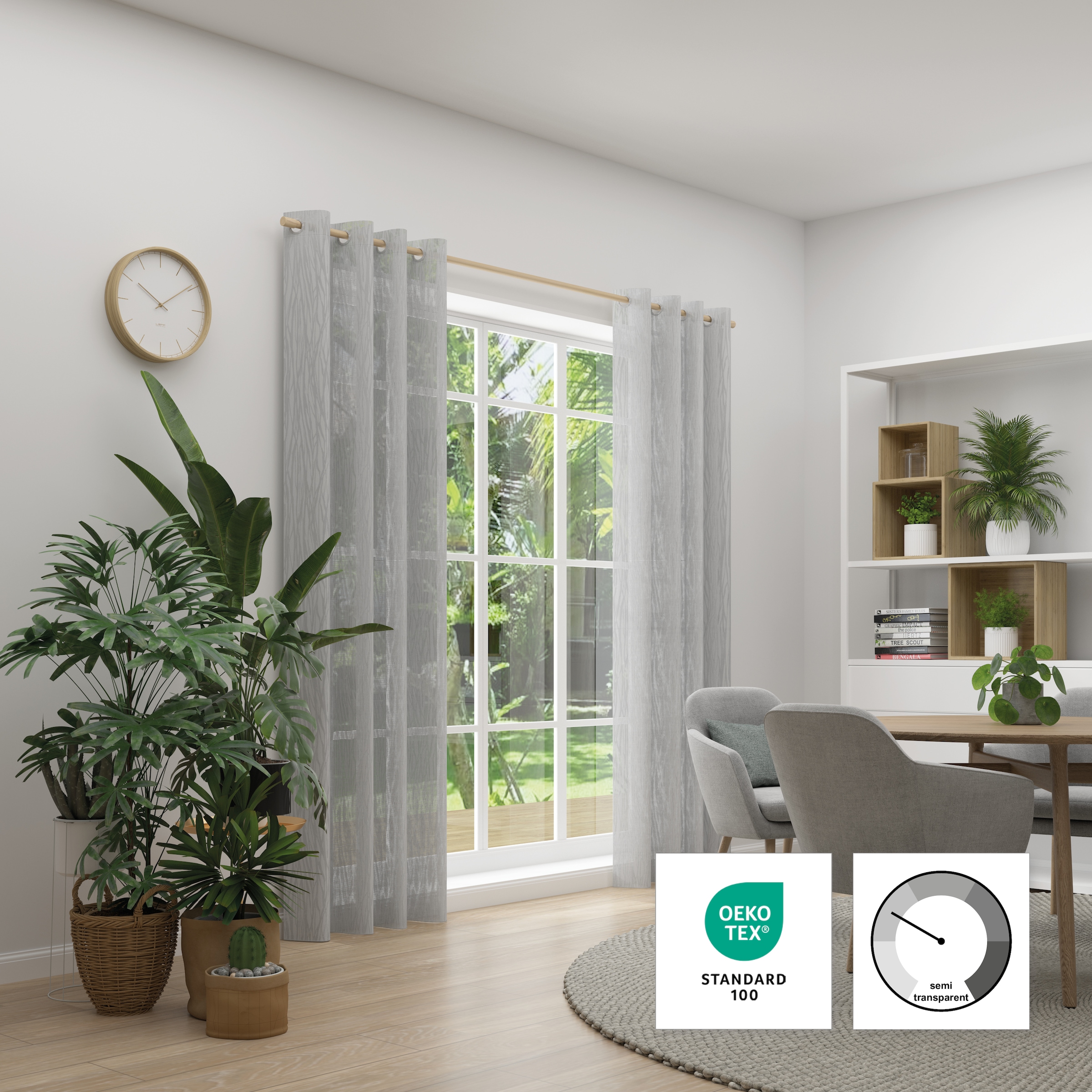 Neutex for you! Vorhang »RAYA« Ösen 1 Stk. tlg. Grafische Linienstruktur