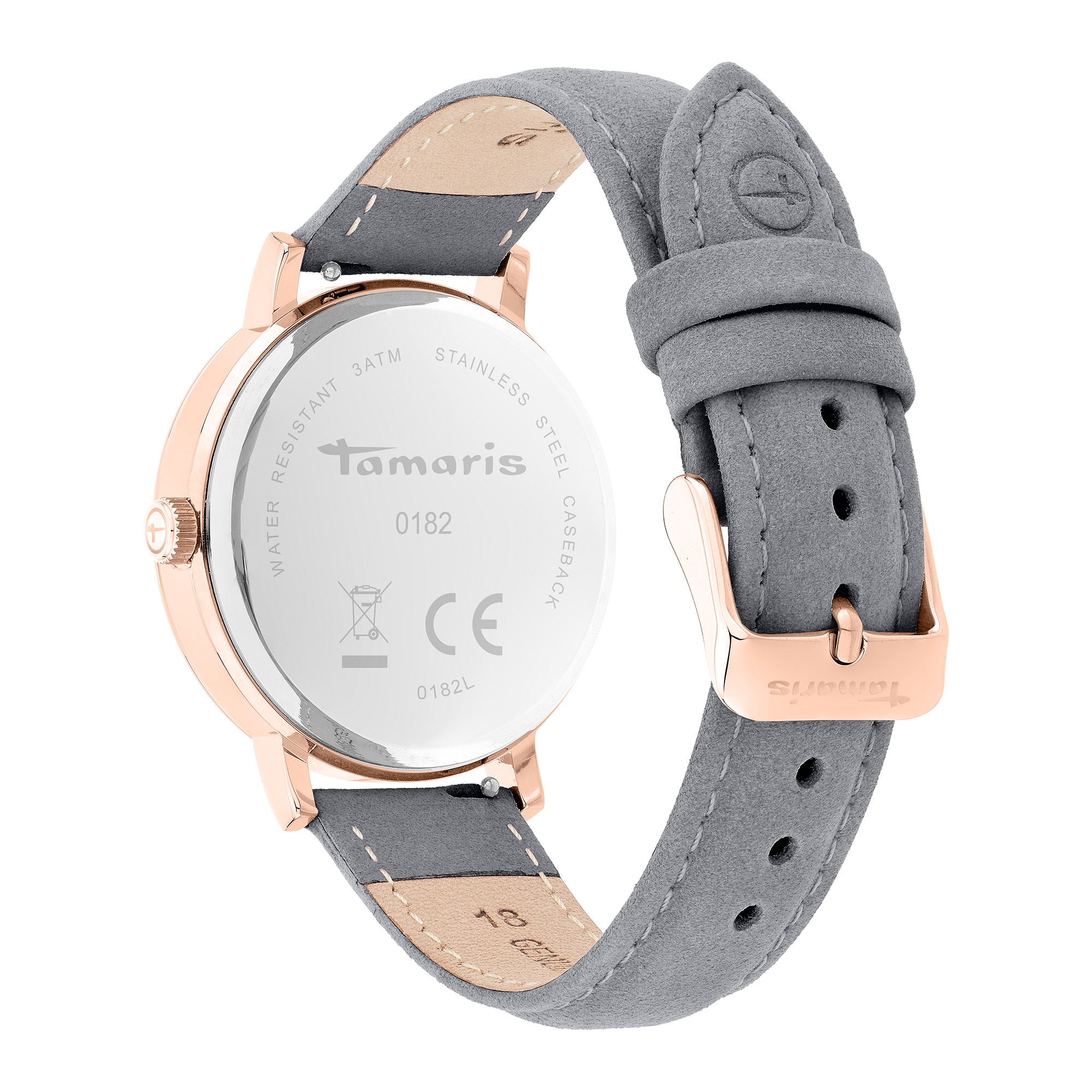 Tamaris Quarzuhr »Clover« Armbanduhr, Damenuhr, Lederarmband, analog